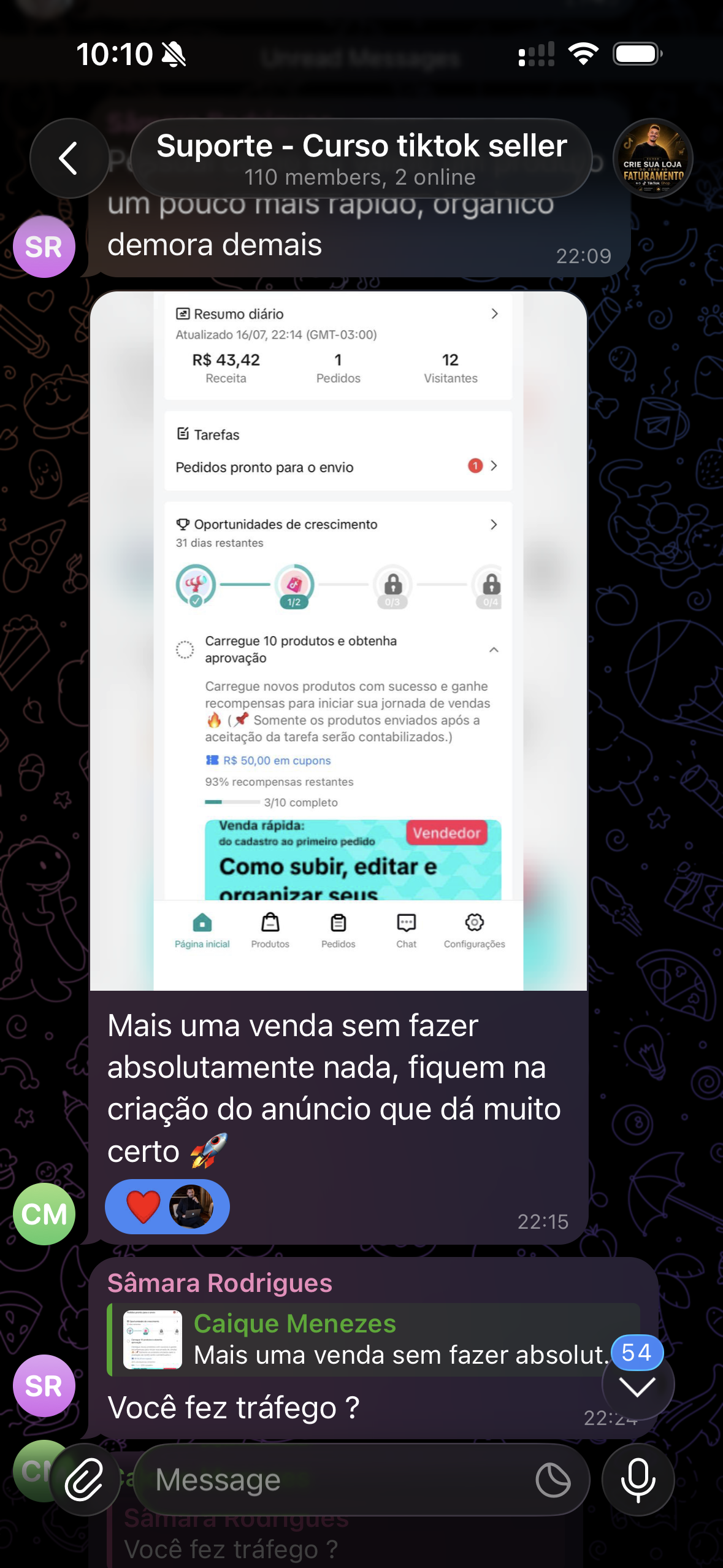 Depoimento do aluno