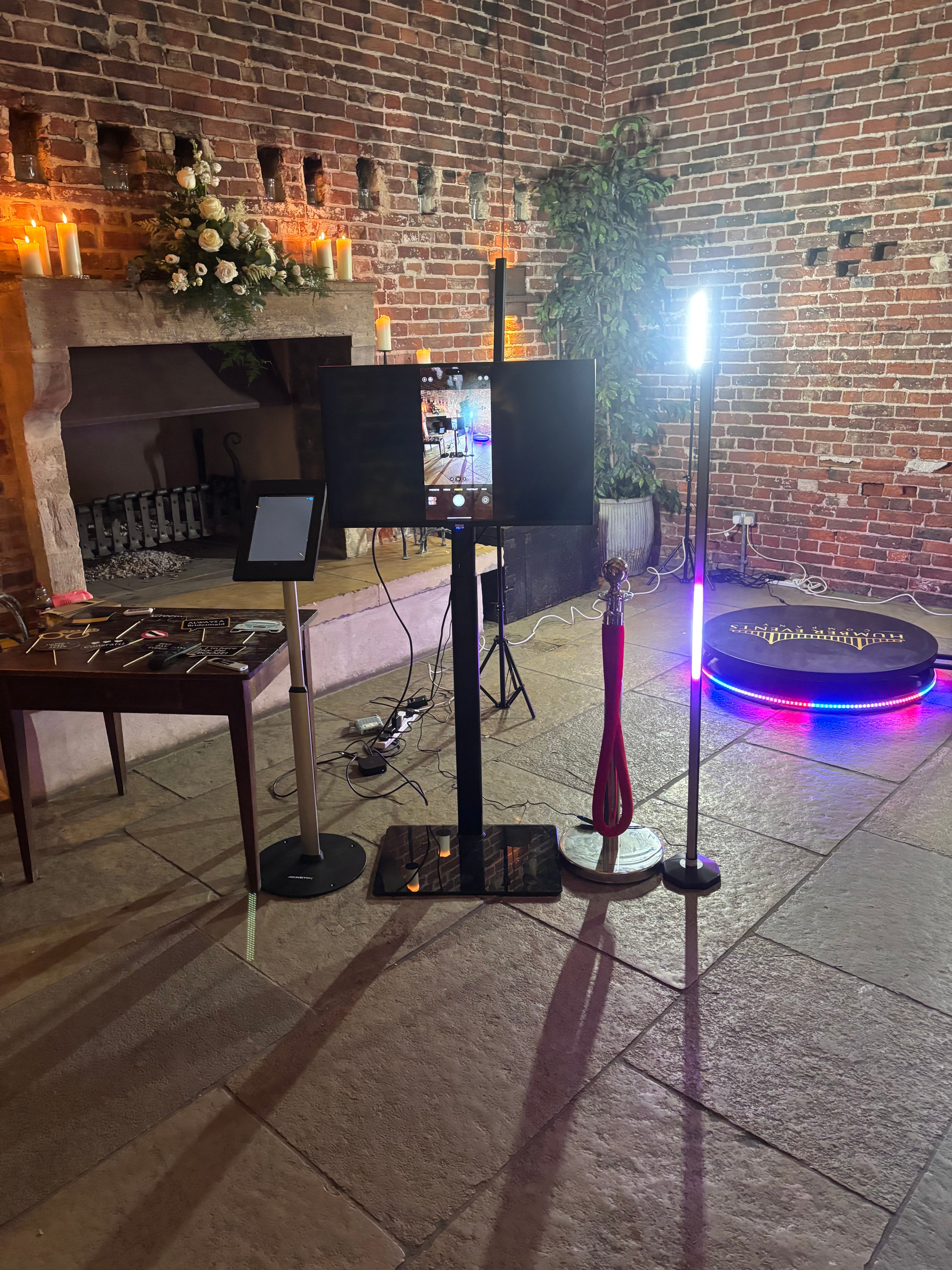 Event 360 booth with branded platform