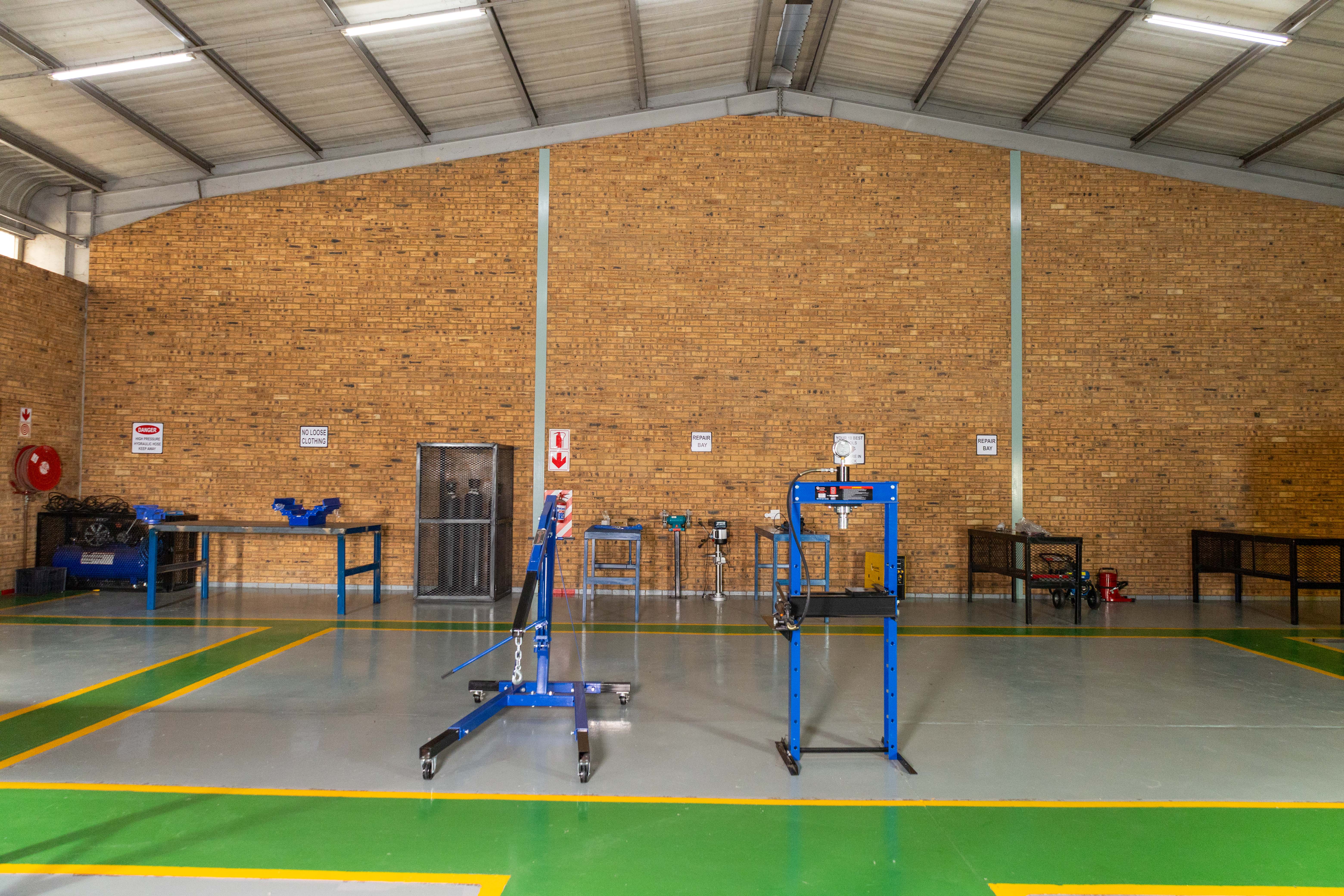 Calric engineering workshop with repair bays
