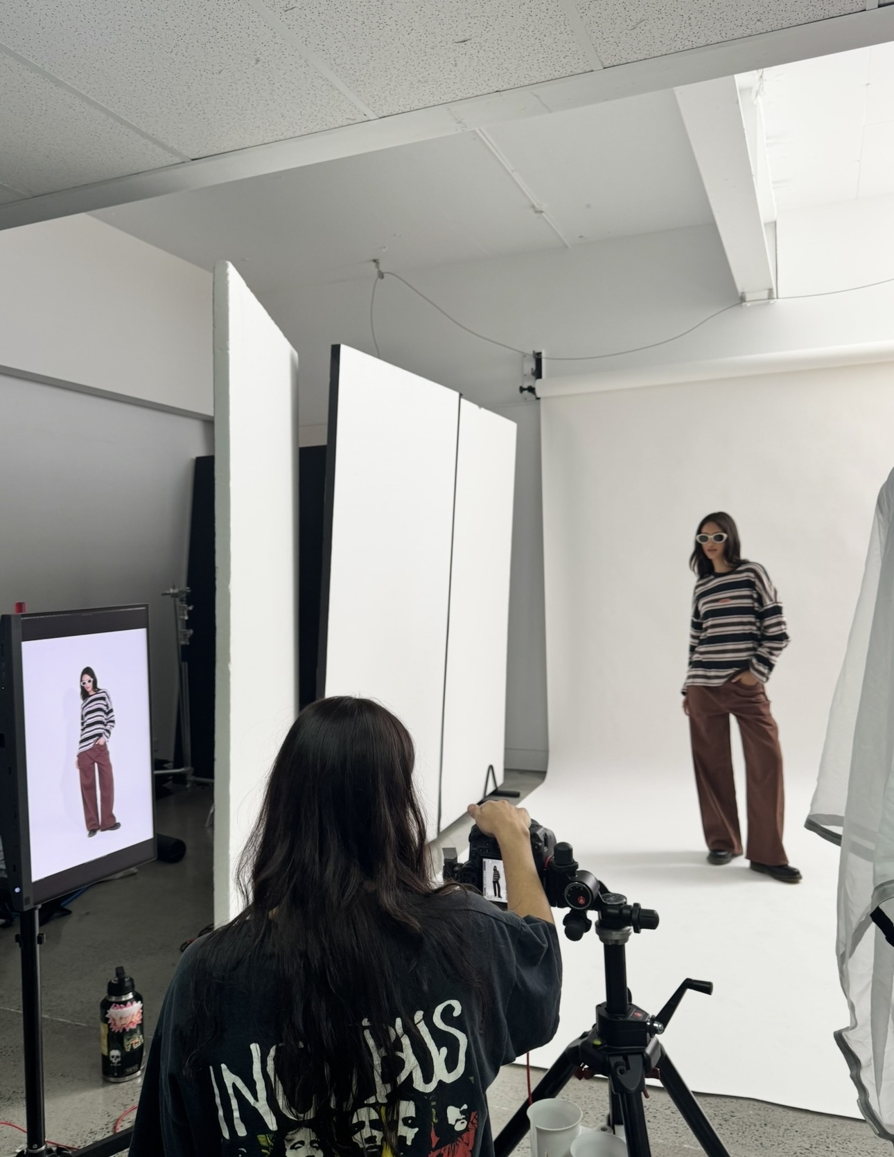 Studio photoshoot in progress