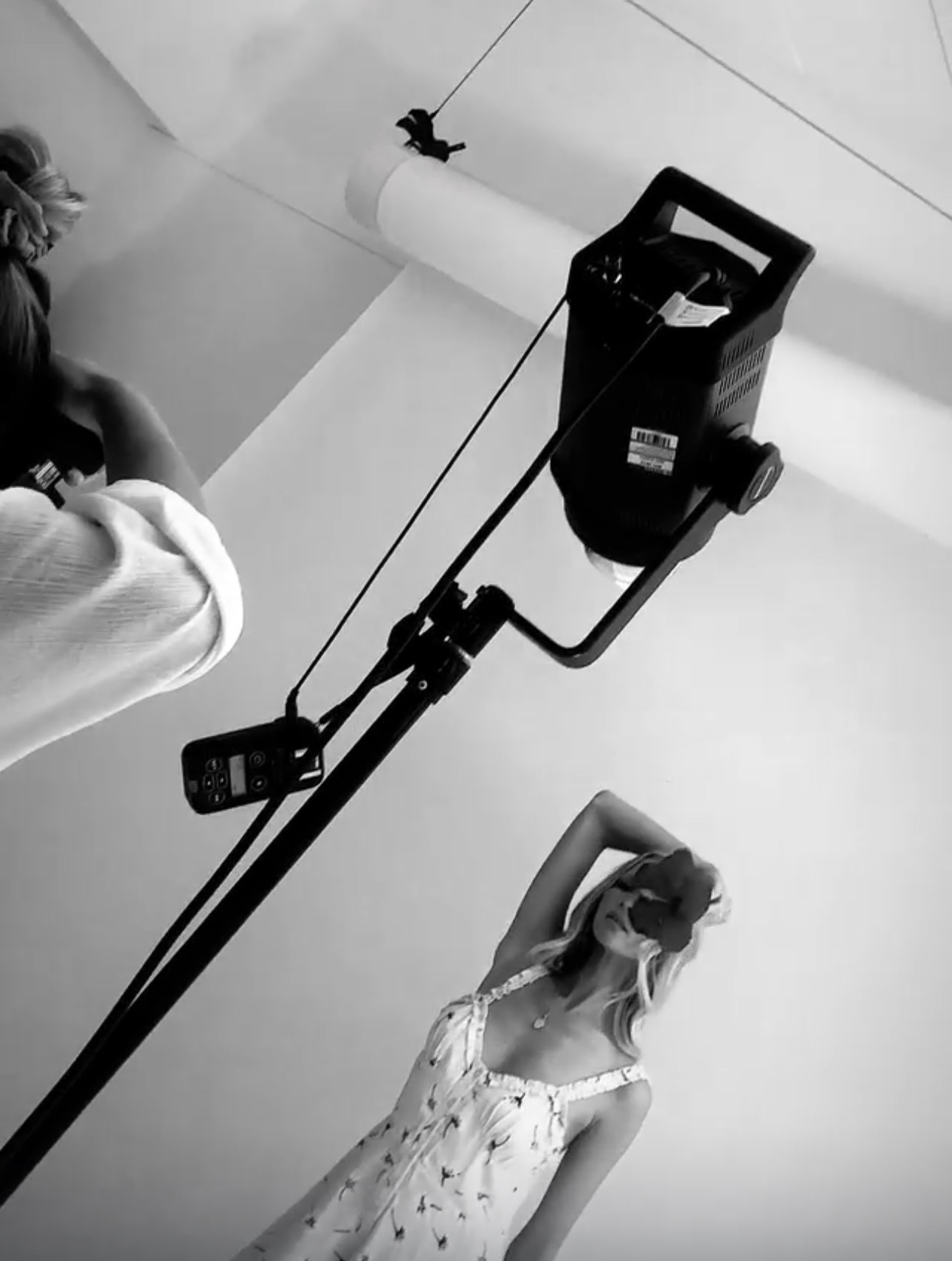 Lighting setup on set