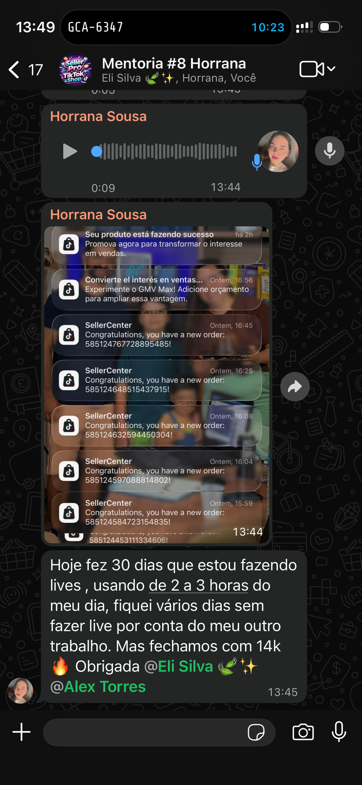 Depoimento do aluno