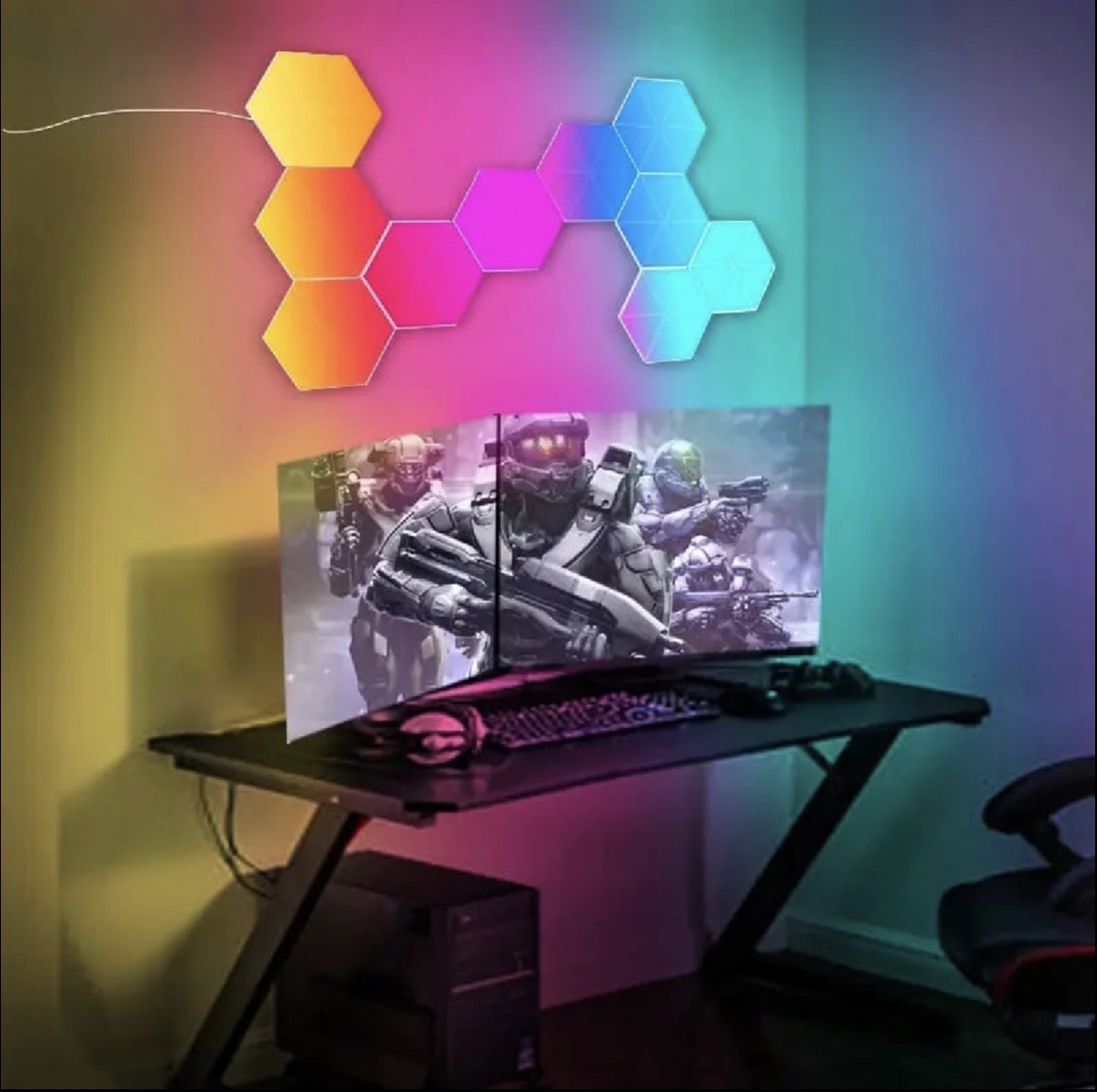 RGB Hexagon Wall Lights