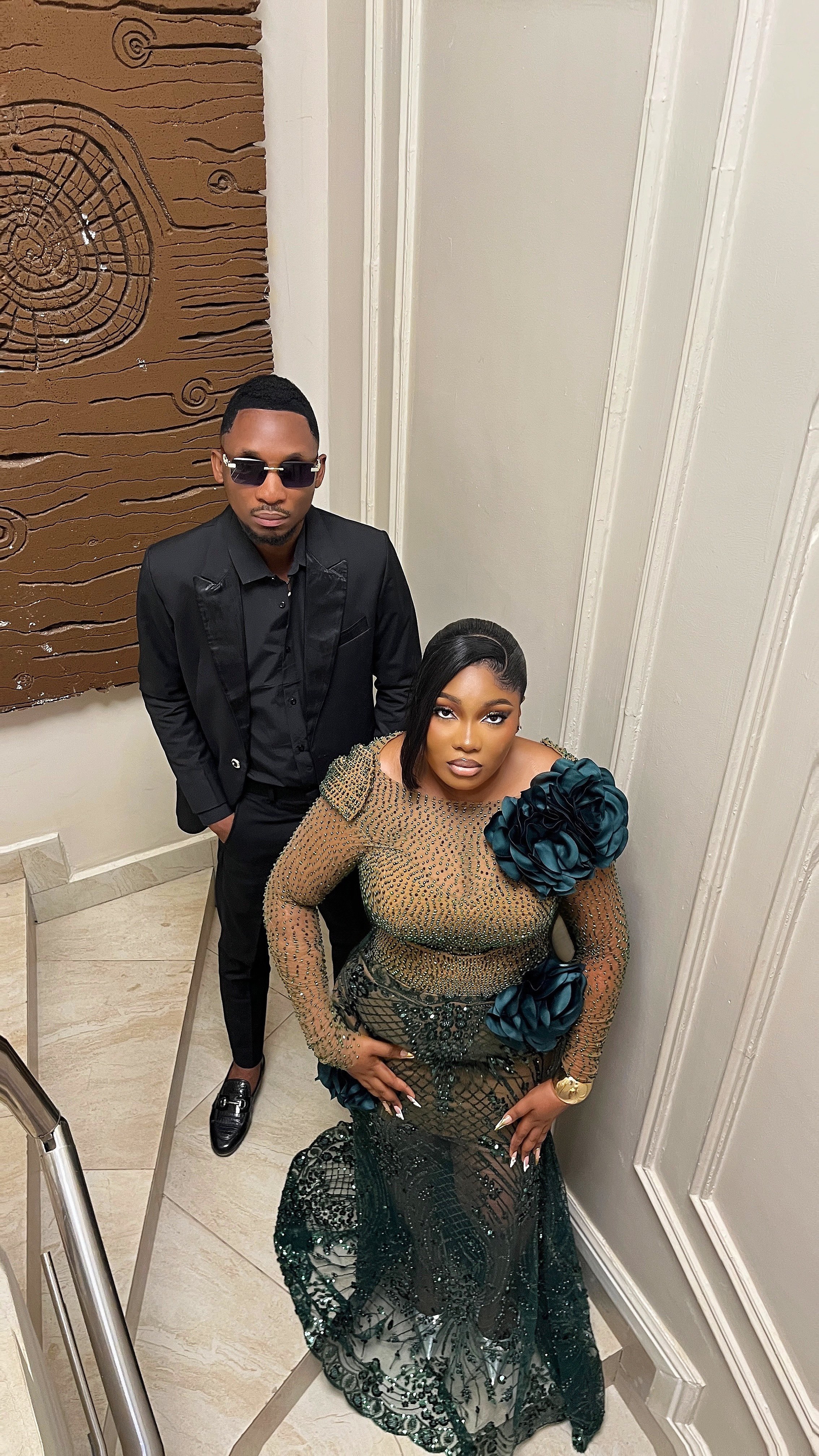 Chris and Lilian - Elegant staircase portrait