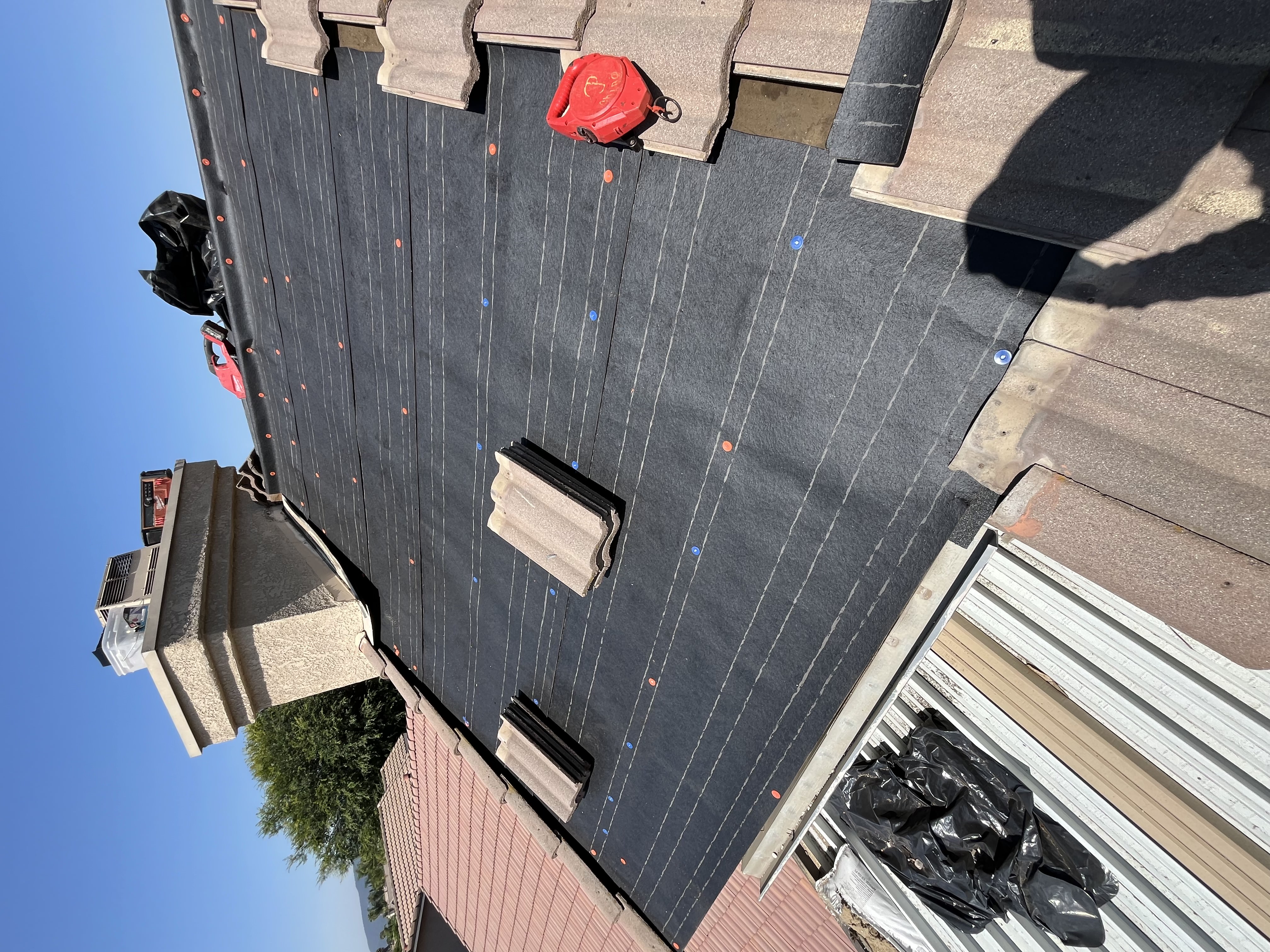 Tile roof underlayment replacement in Fontana, CA