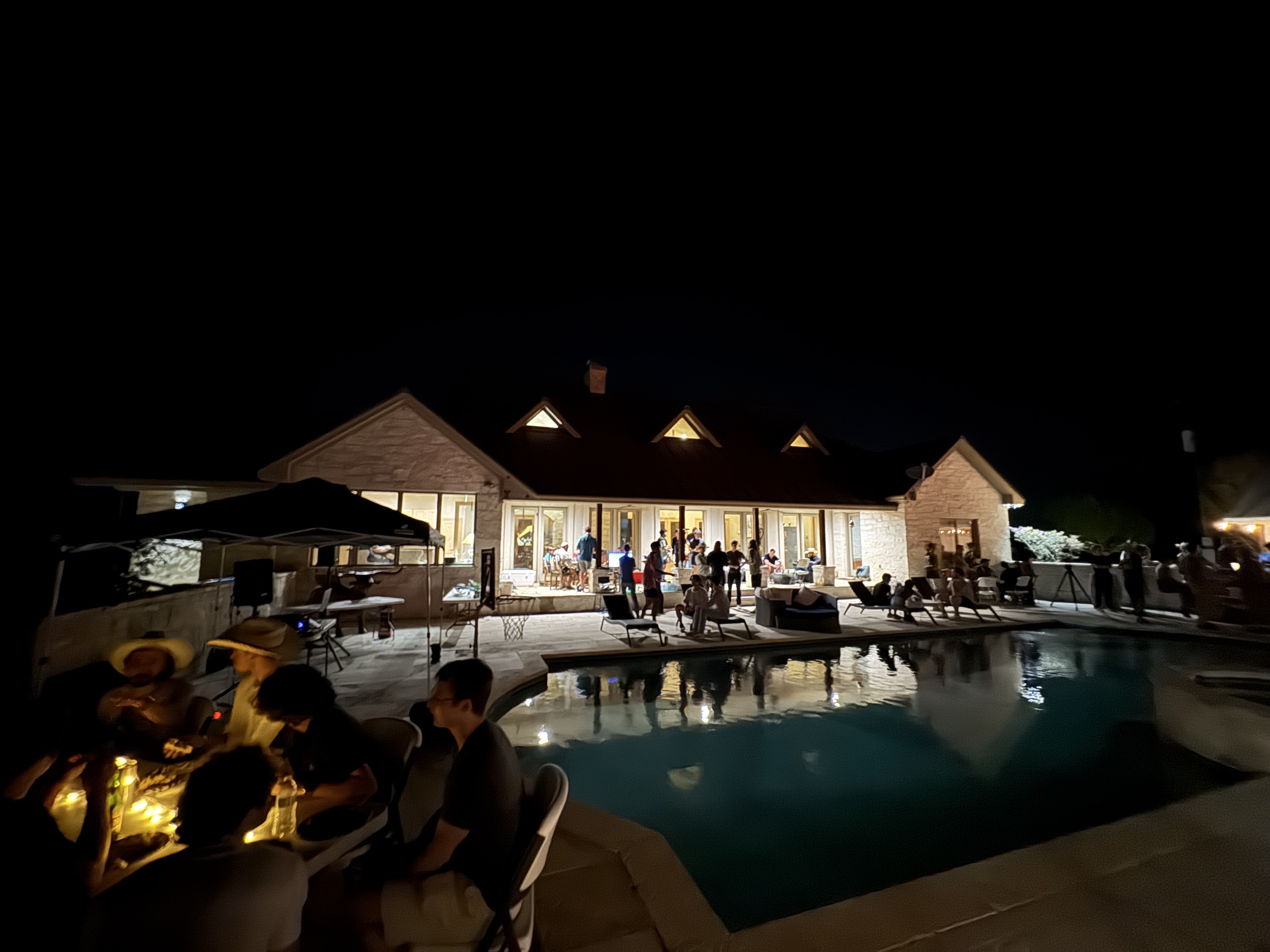 Evening gathering by the pool
