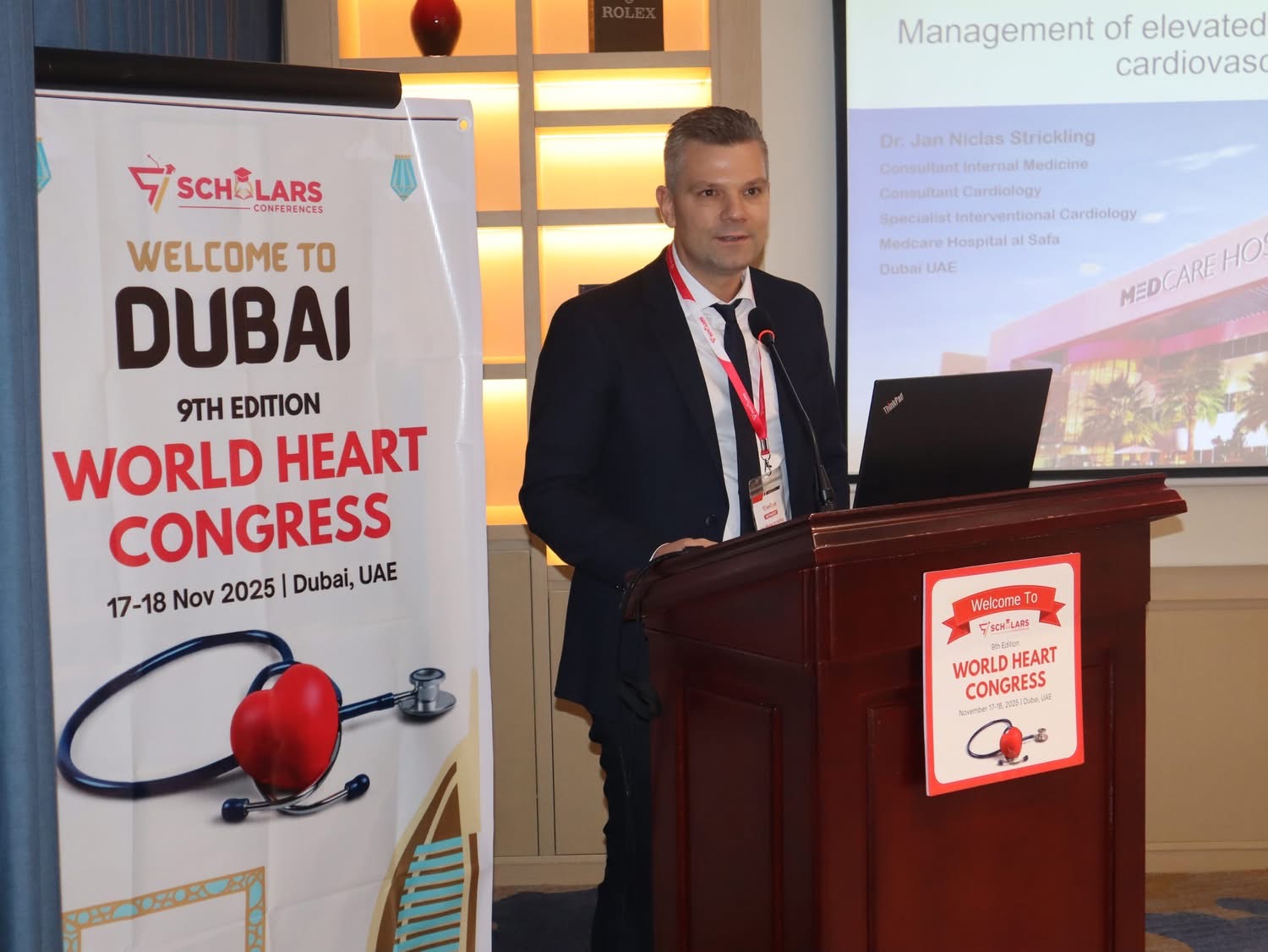 Dr. Strickling speaking at World Heart Congress
