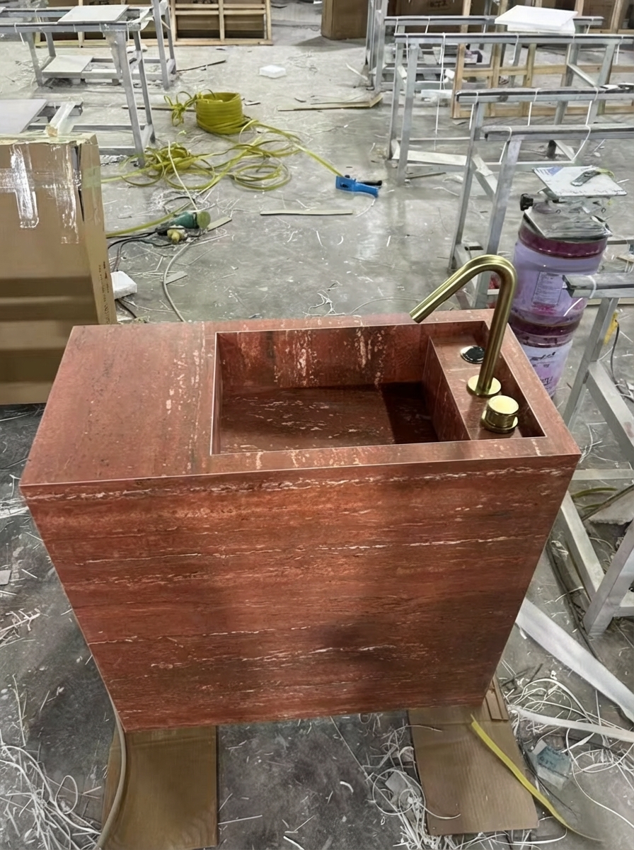 Vasque Travertin Rouge