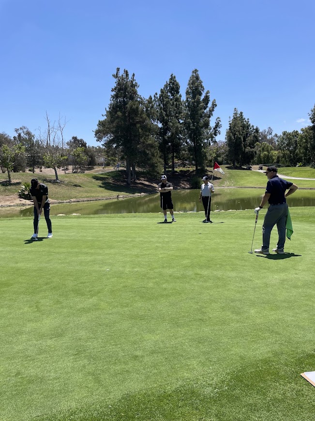 Golf course with water feature