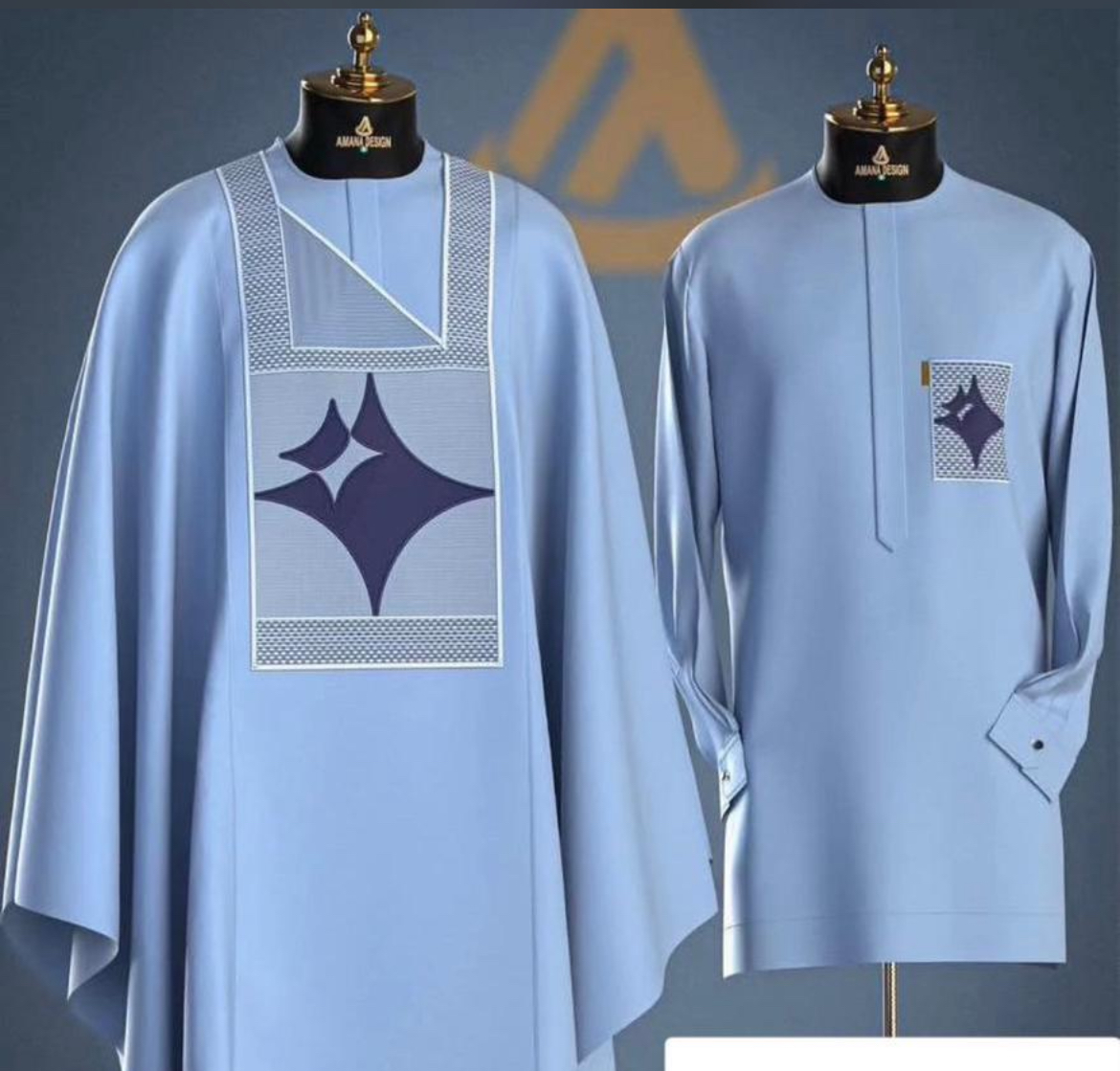 Grand Boubou Bleu Ciel Star