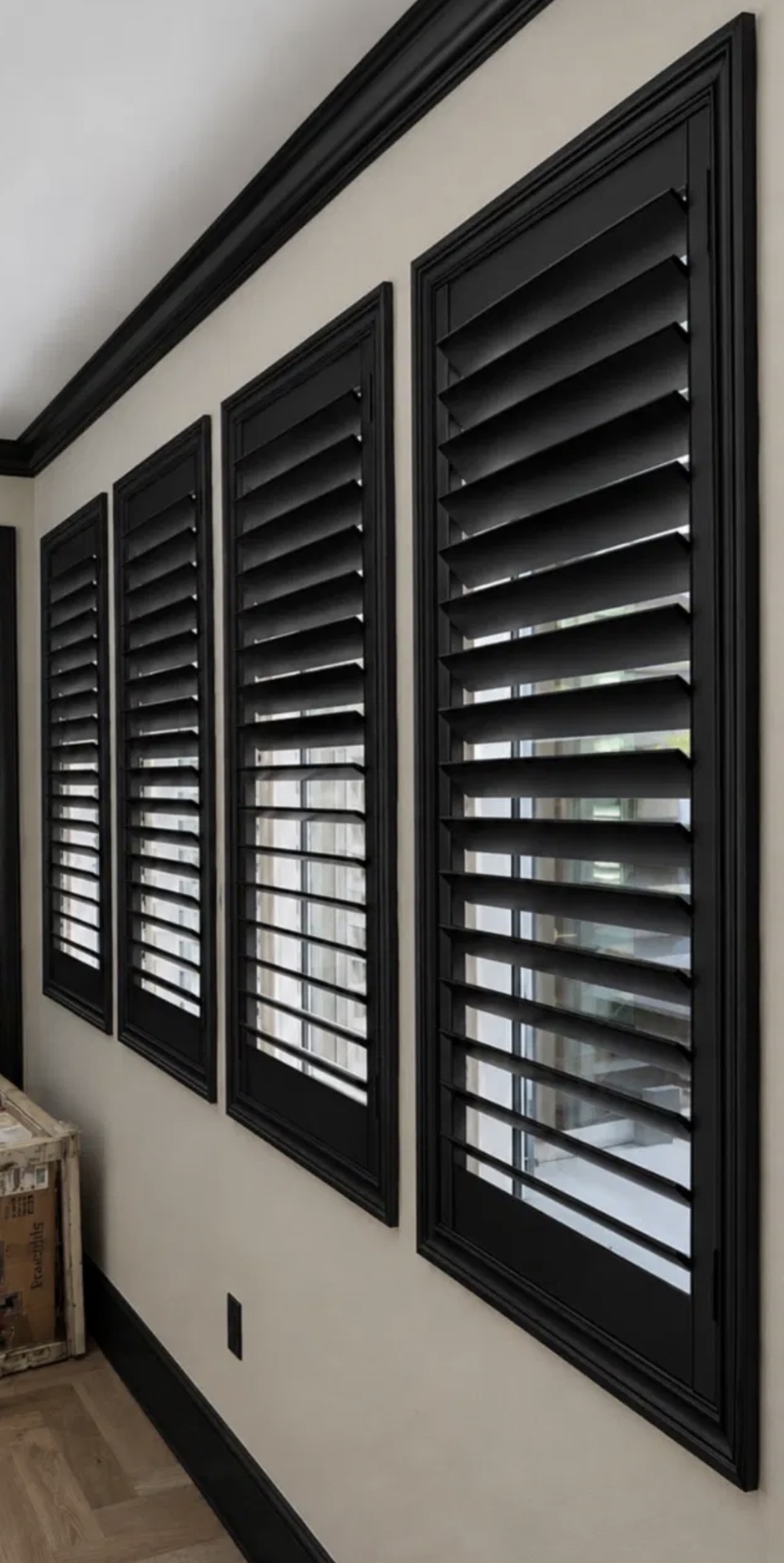 Black plantation shutters