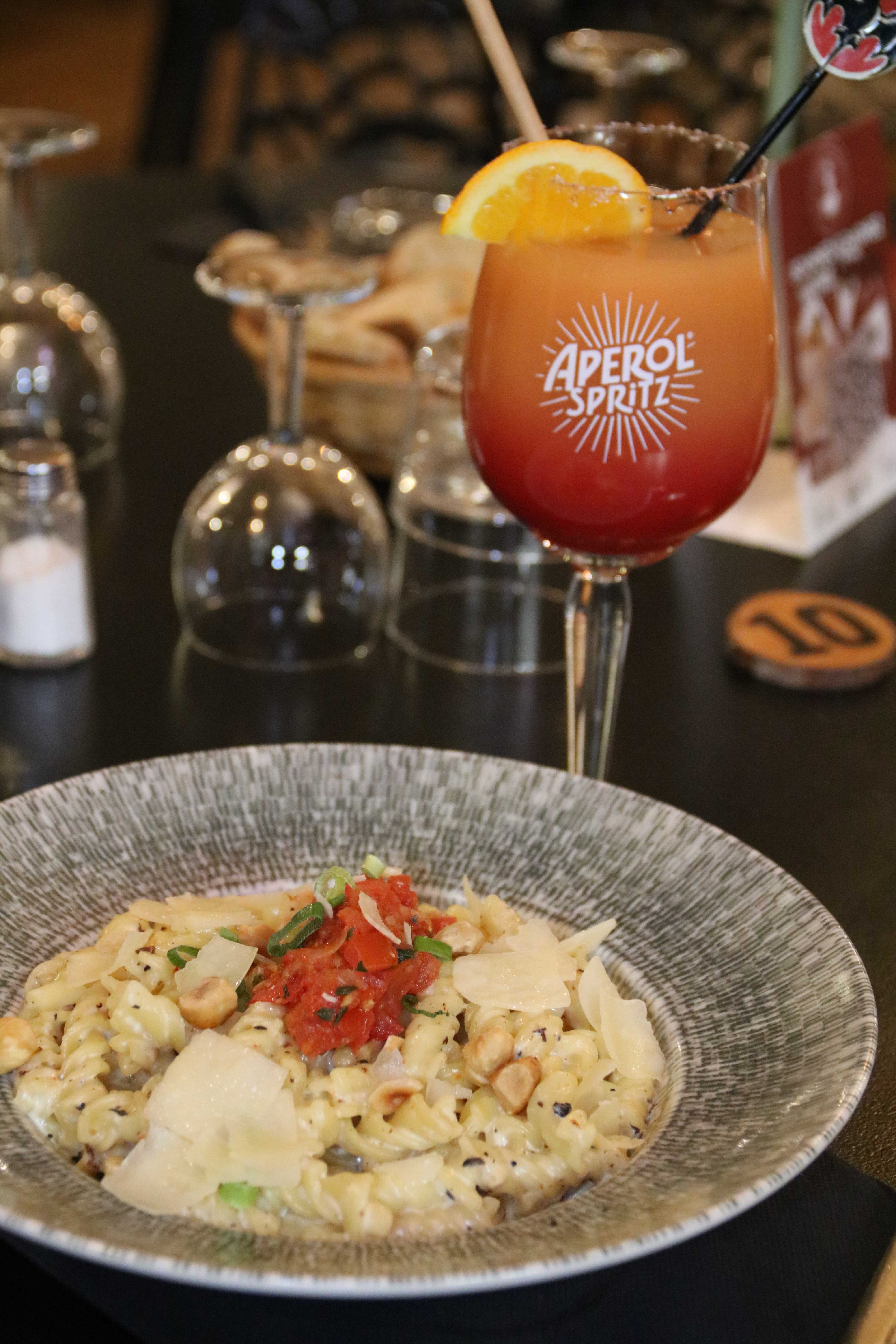 Pâtes fraîches avec Aperol