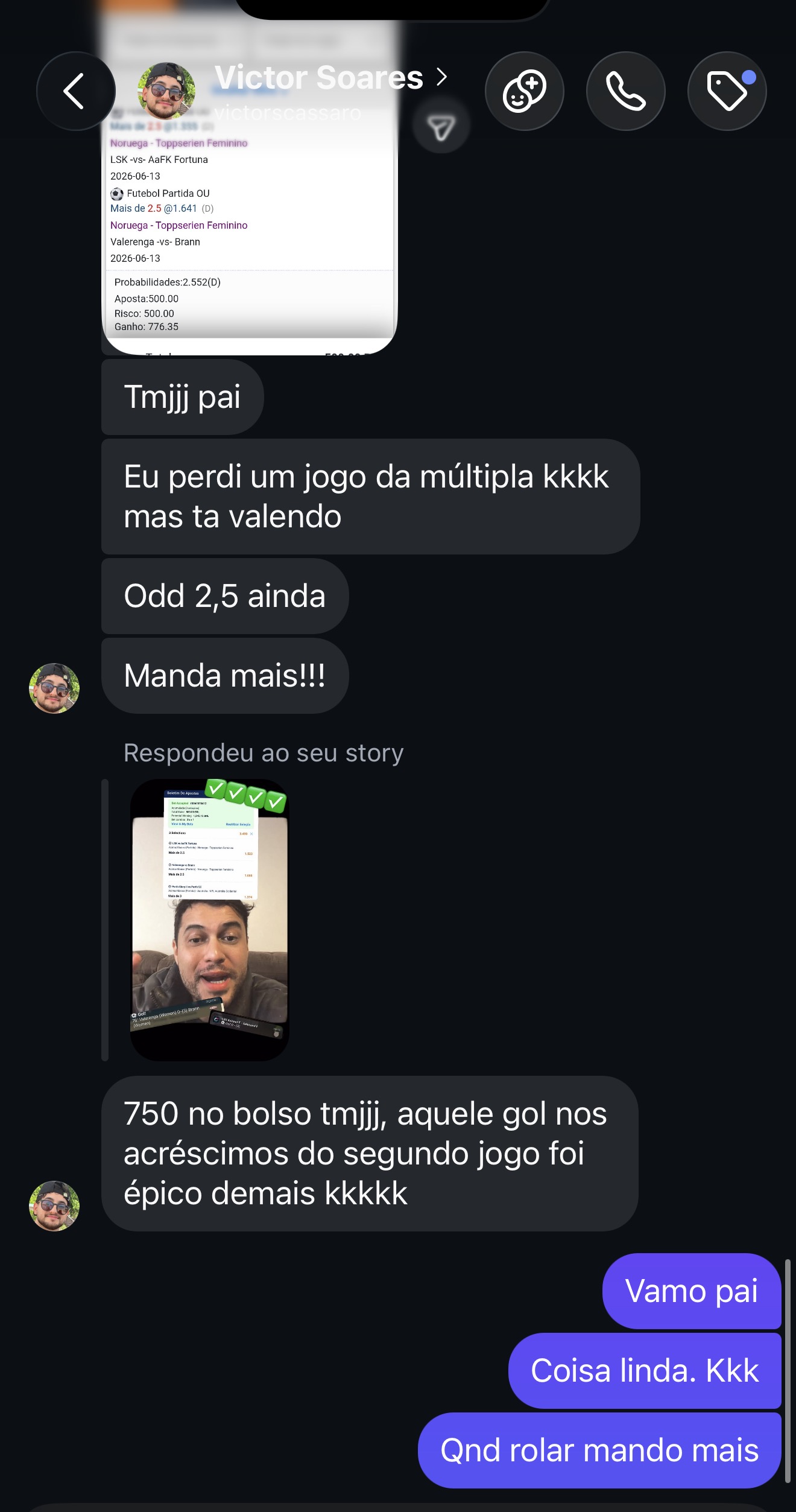 Depoimento Victor Soares — 750 no bolso