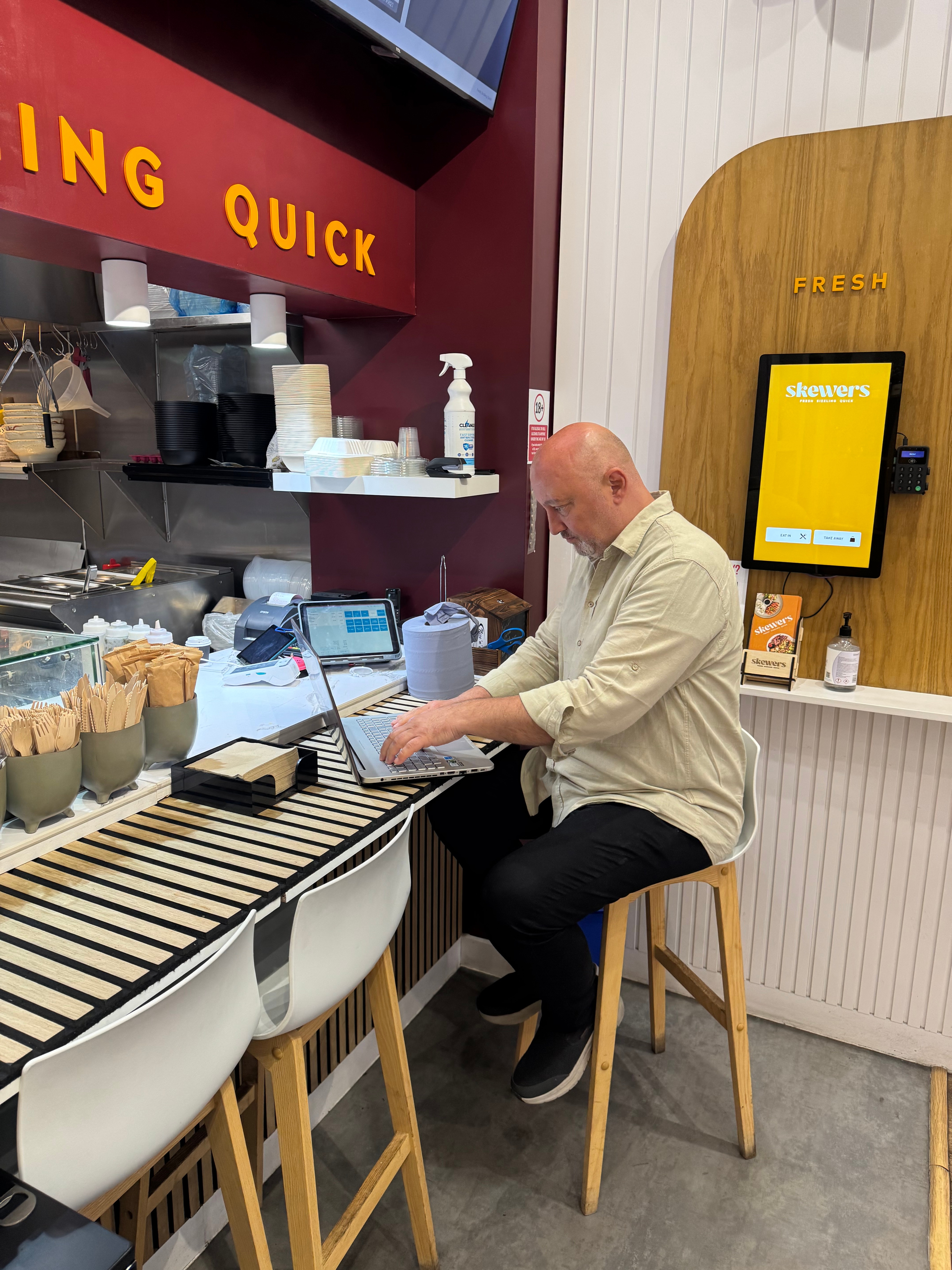 Business analysis at restaurant location