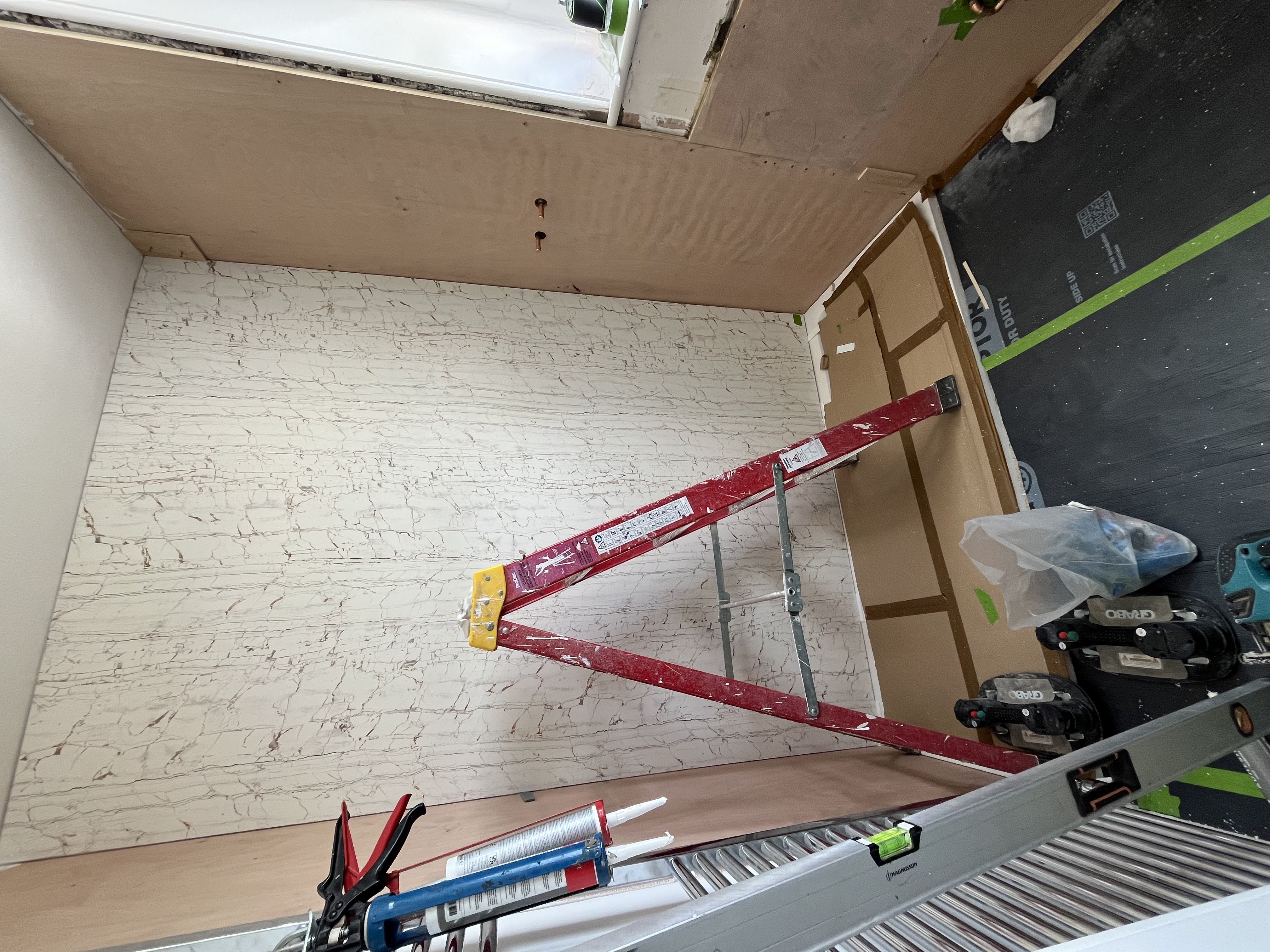 Aqua panel installation in progress