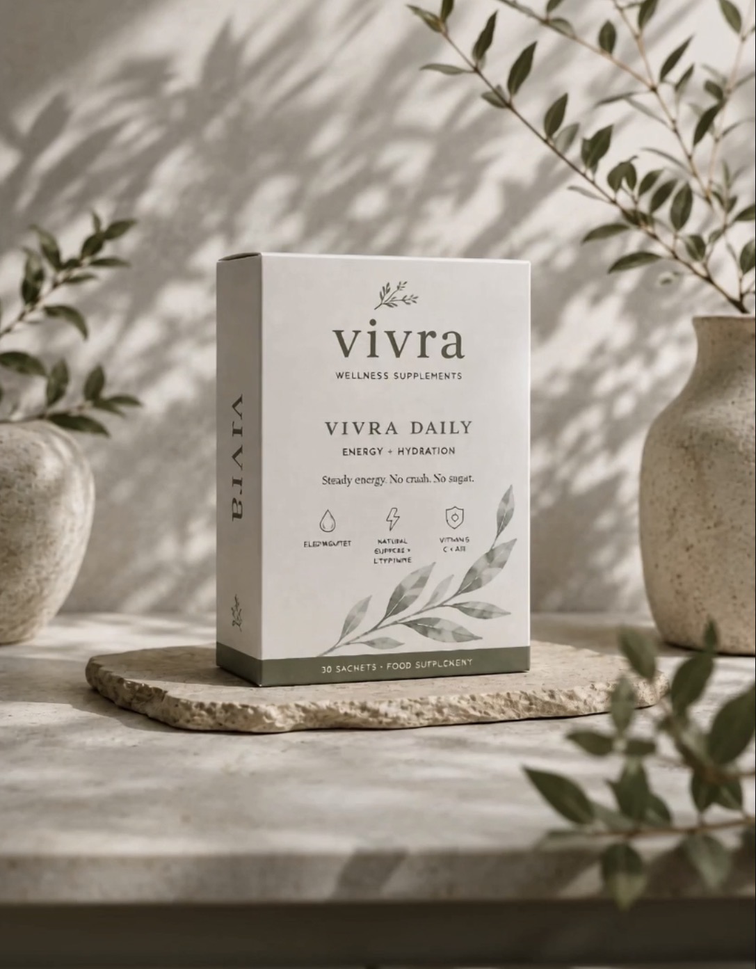 VIVRA Daily Wellness box on a stone surface
