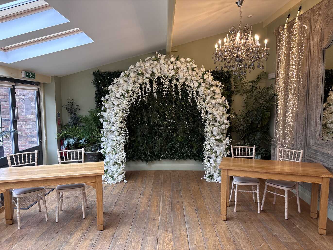 Elegant white flower arch hire Hull