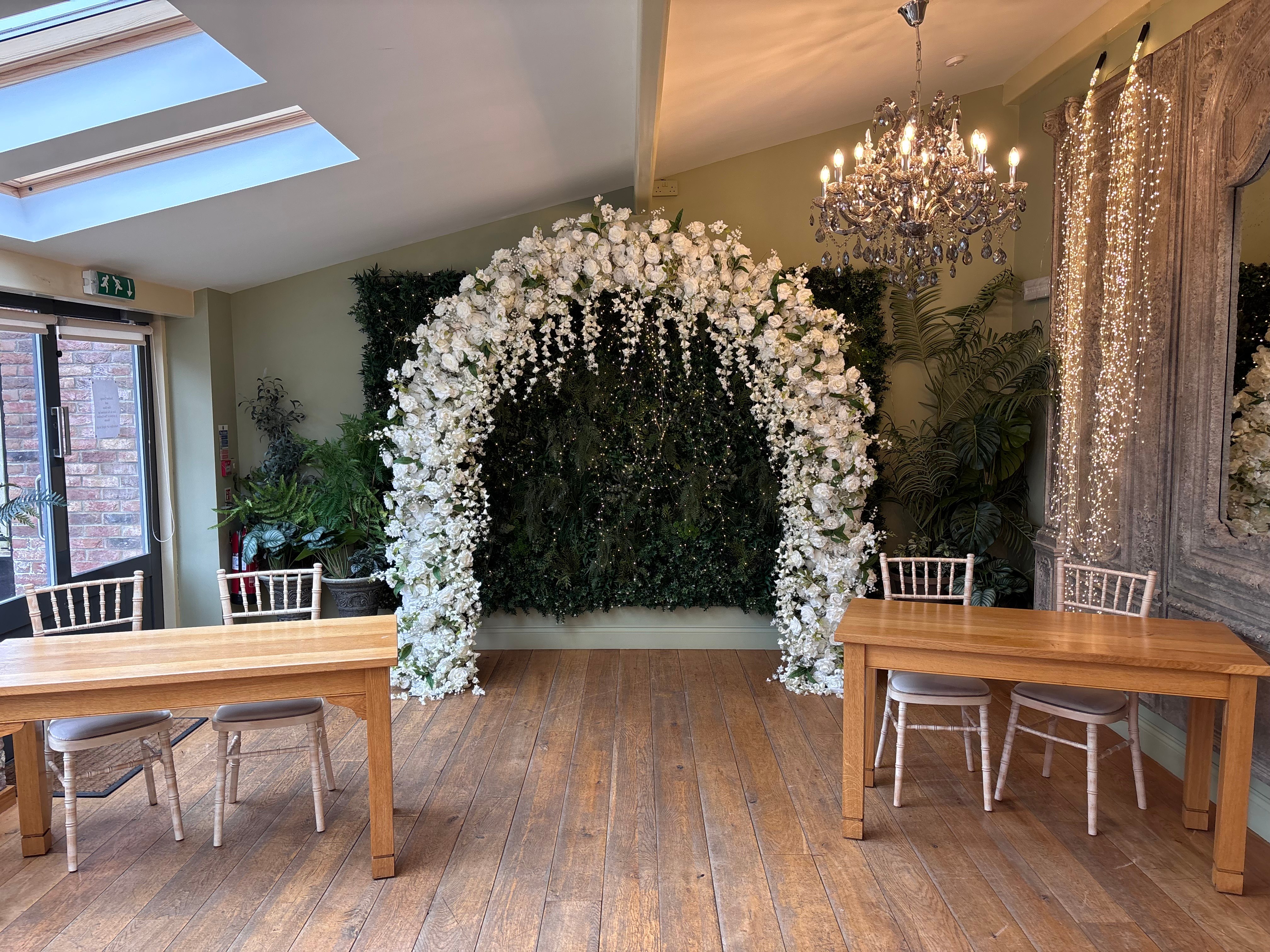 The White Wisteria Arch — wedding arch hire Hull