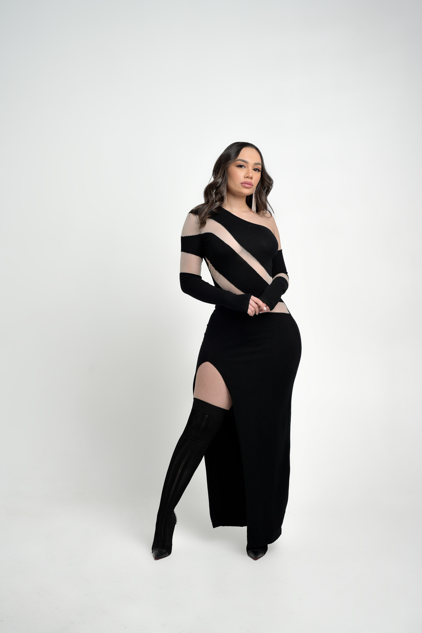 Black Mesh Panel Maxi