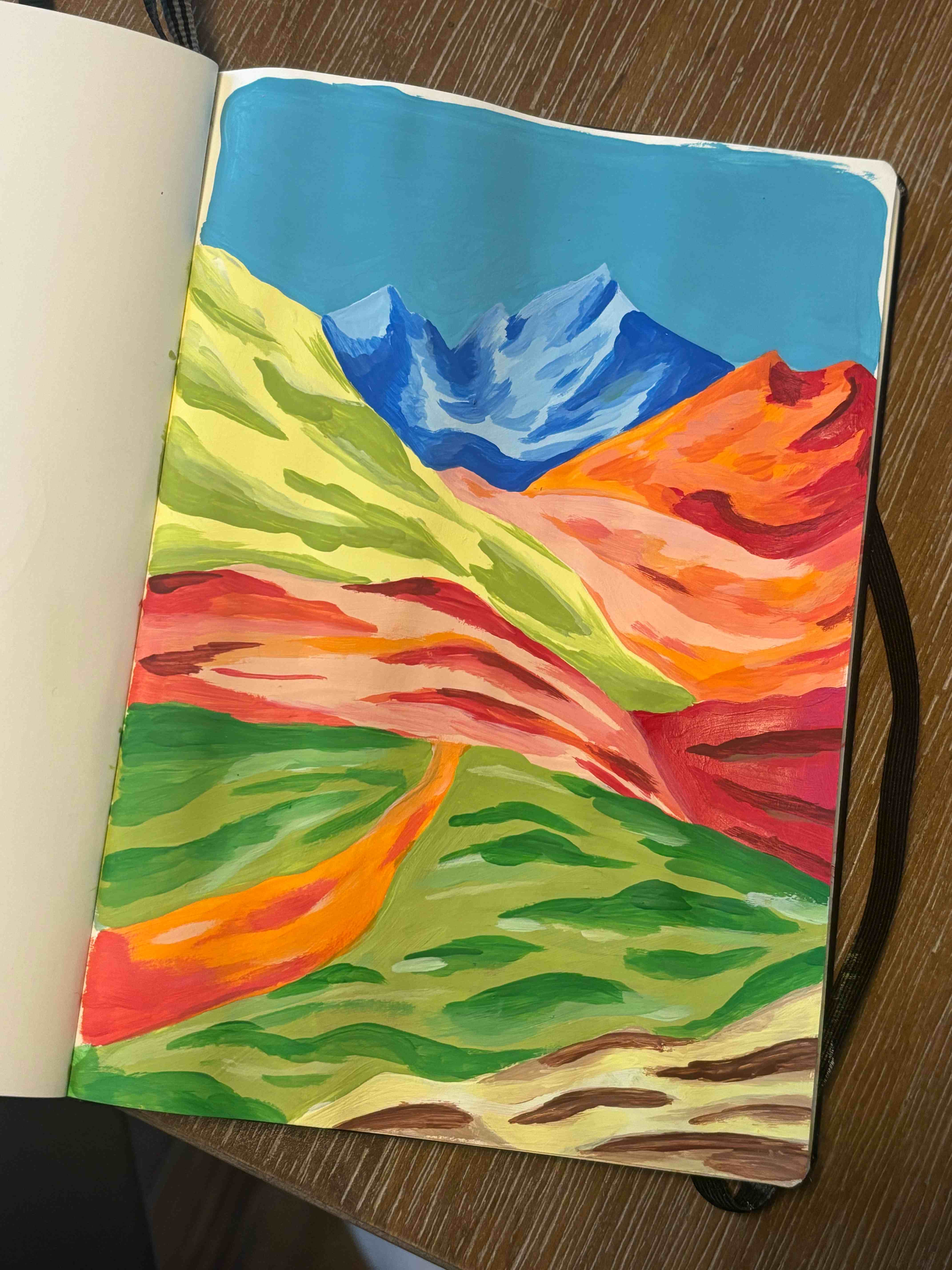 Colorful mountain landscape painting