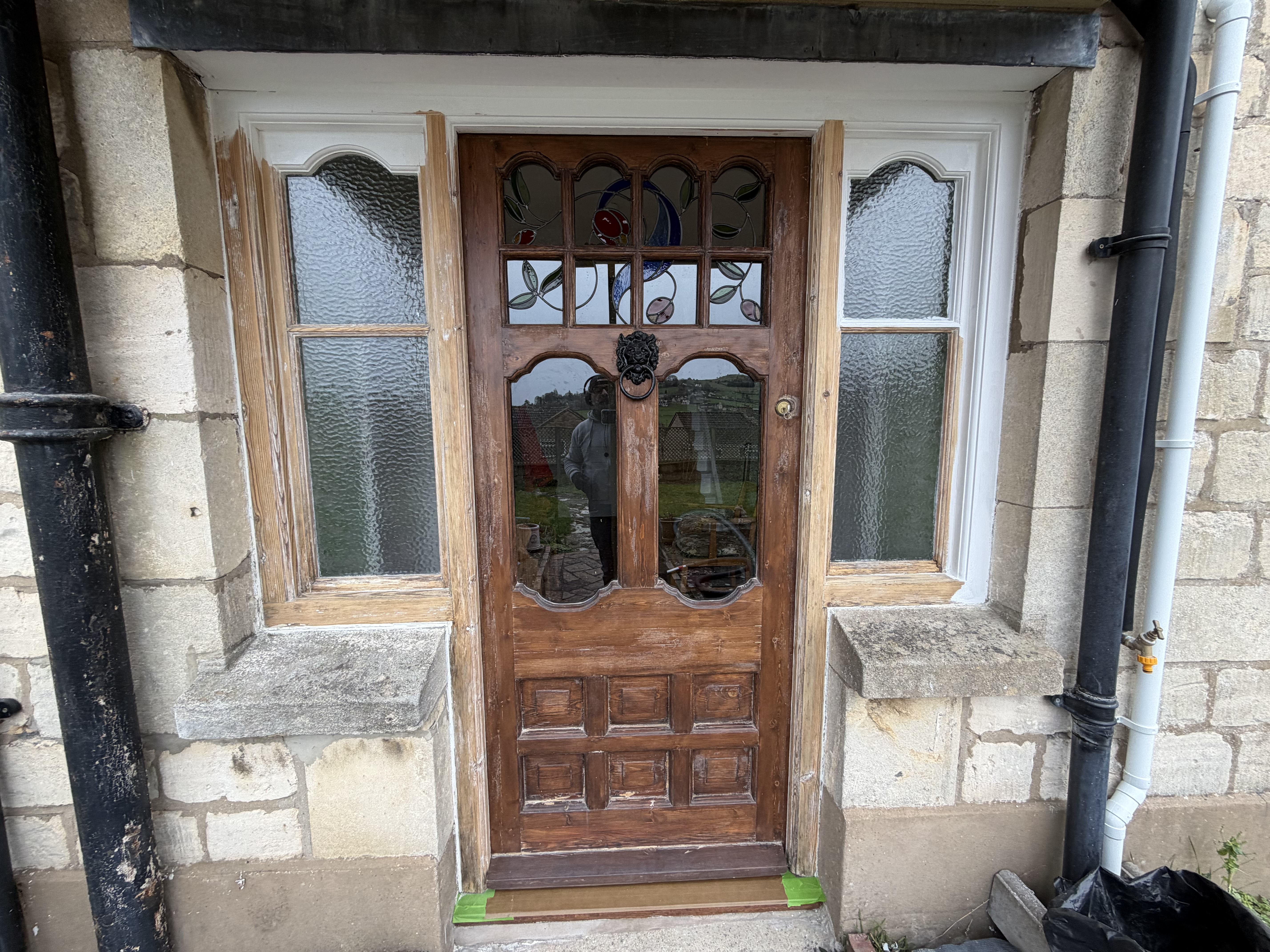 Before: Weathered Victorian front door