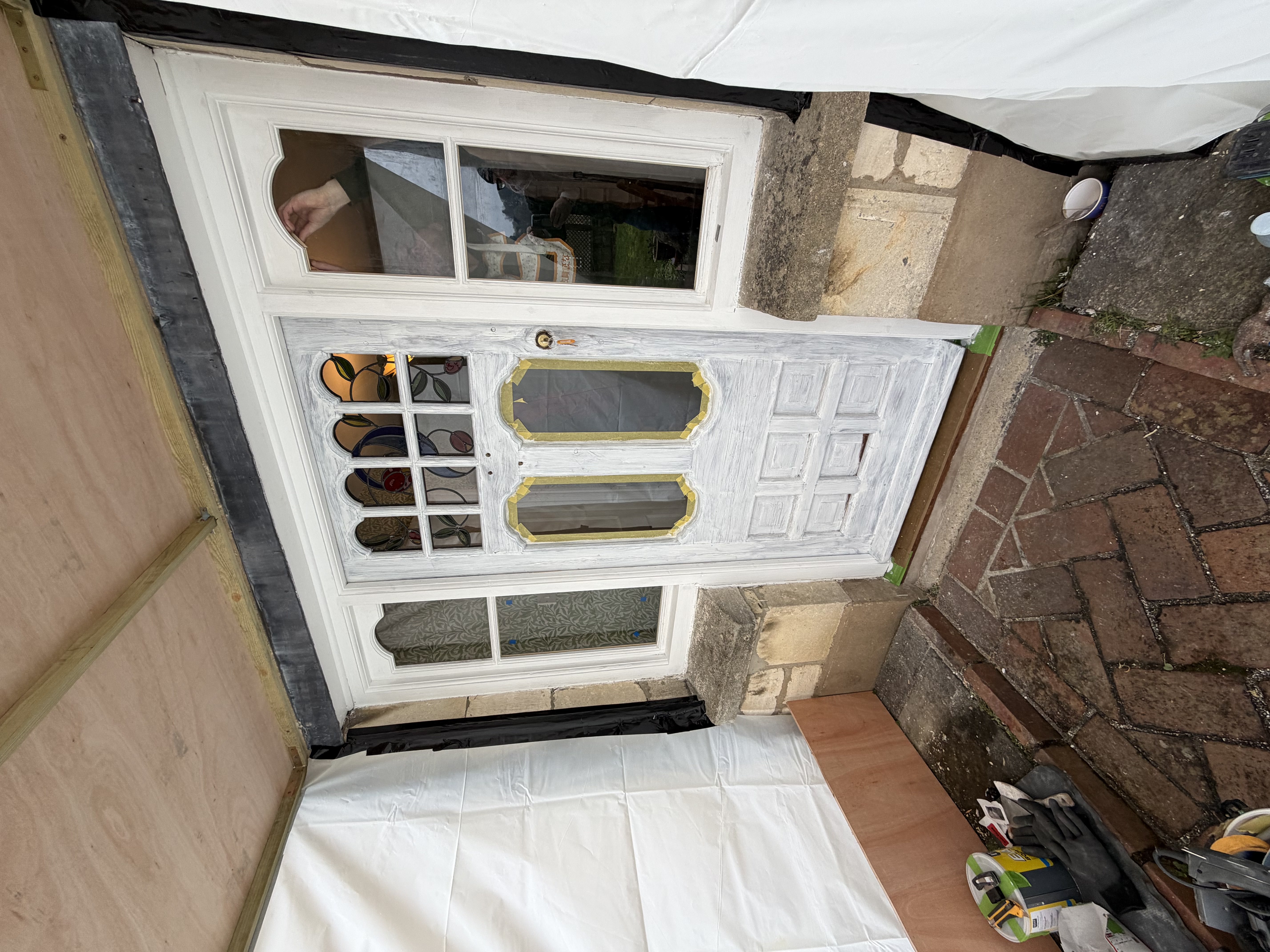 Door primed in white undercoat