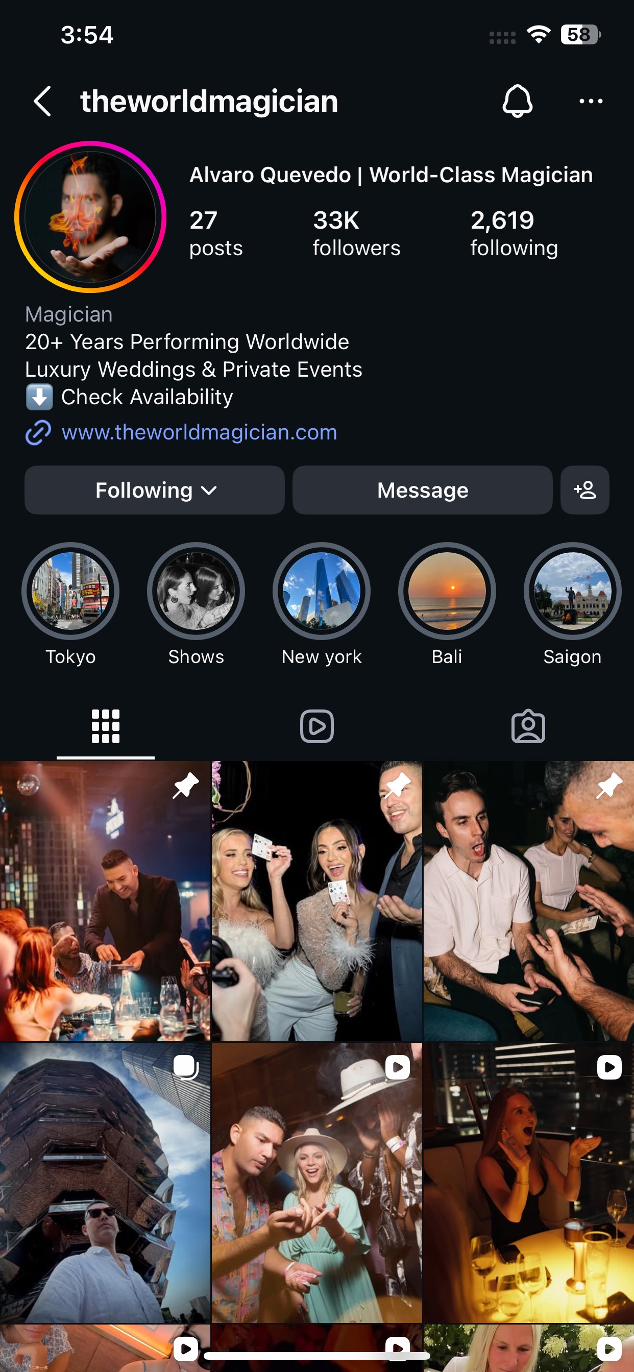 The World Magician Instagram profile