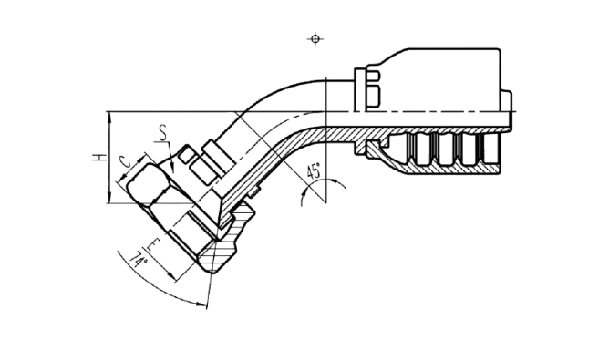 INTEGRAL 45° JIC FEMALE 74°CONE SEAT SEAL (26741F)