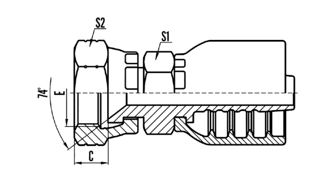 INTEGRAL JIC FEMALE 74° CONE SEAT (26711F)