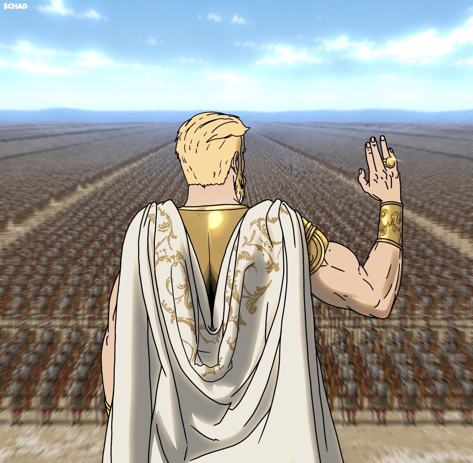 Chad emperor and army meme