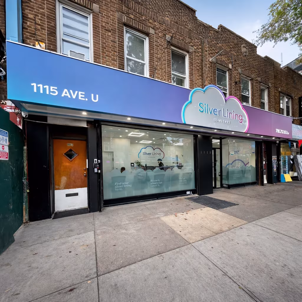 Business with awning and signage