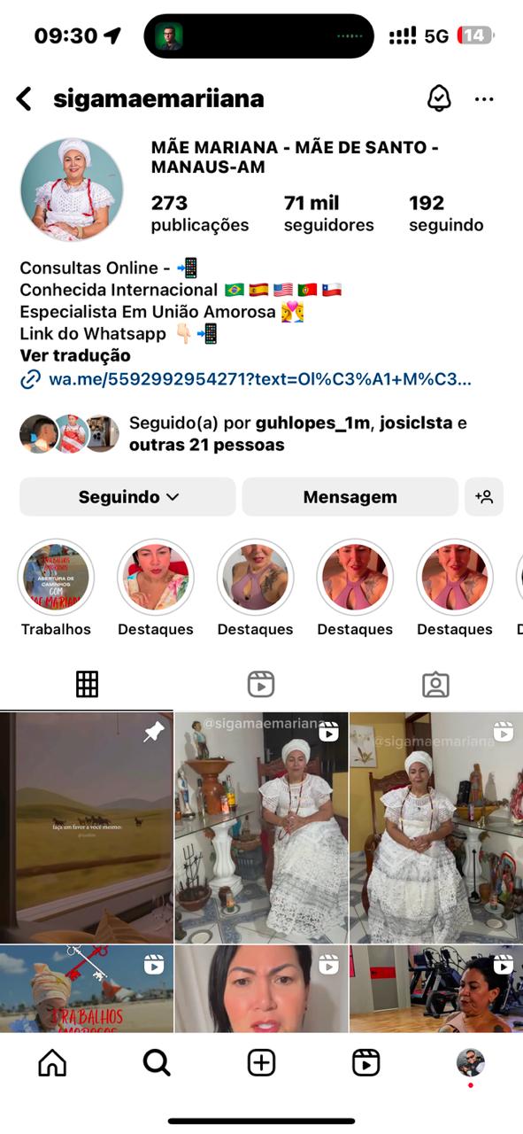 Instagram Mãe Mariana