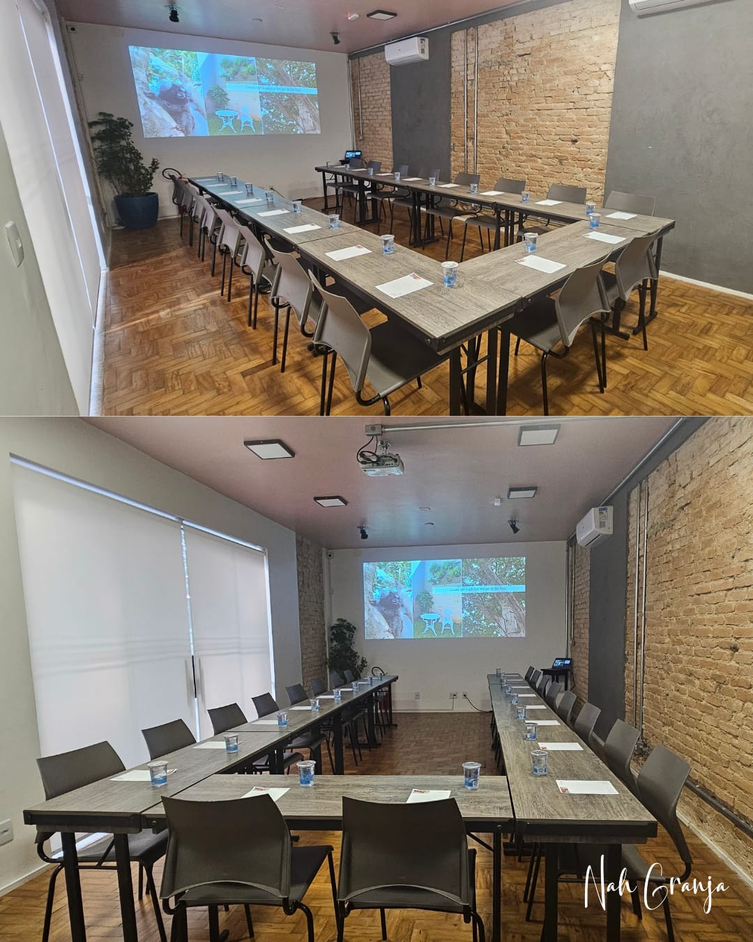 Sala Pitangueiras - Configuração em U com mesas