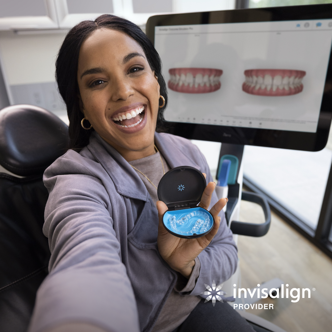 Invisalign provider with patient