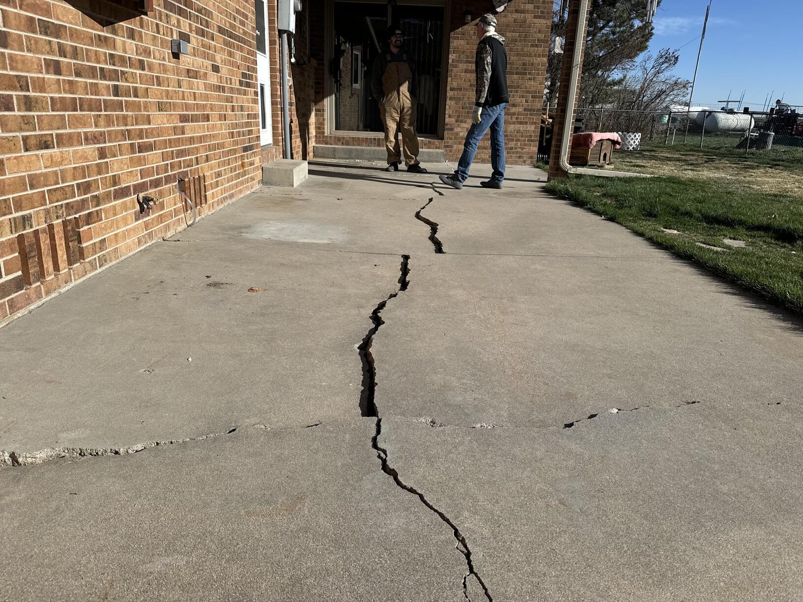 Back Patio Crack Repair - Before