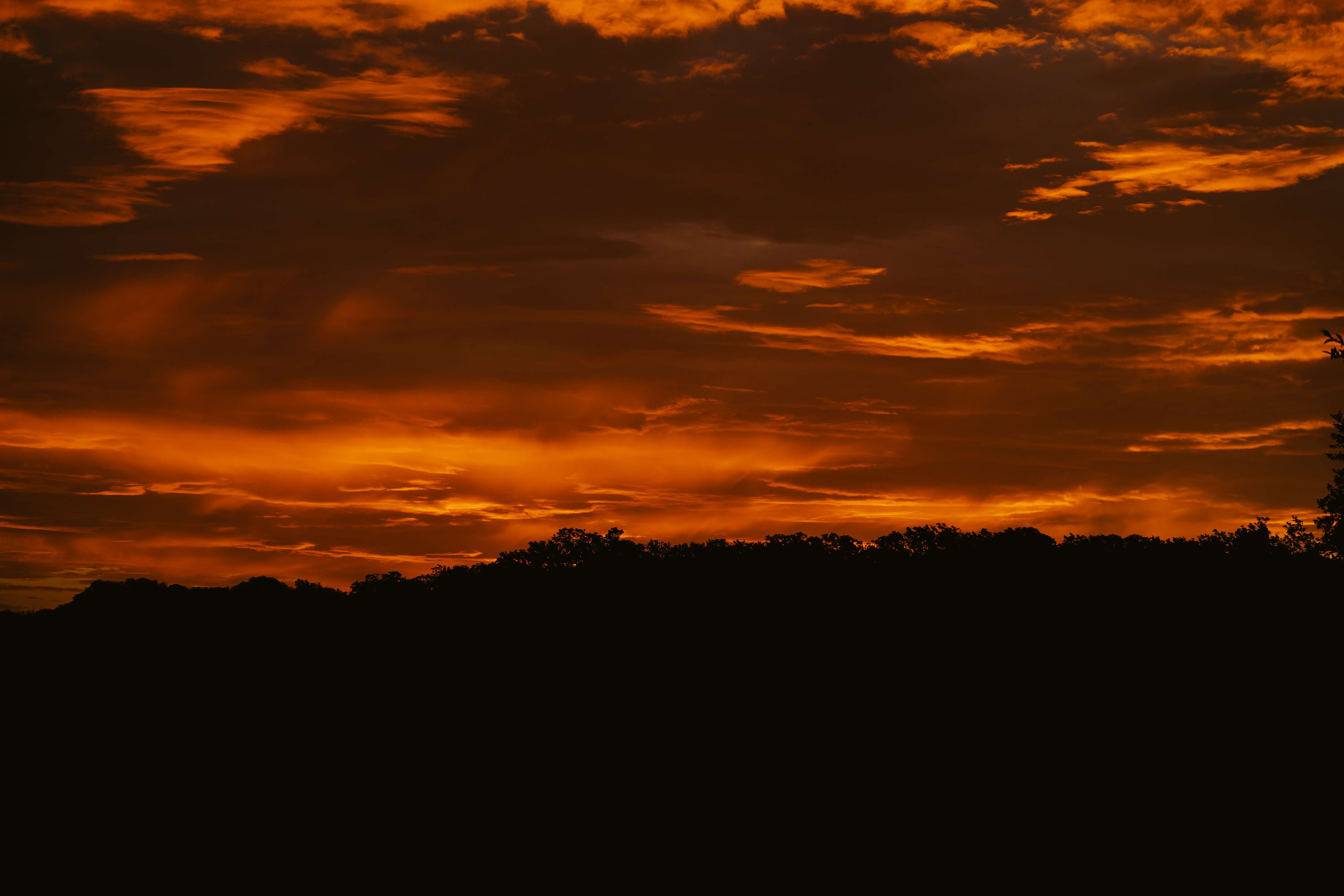 Dramatic sunset over Costa Rican mountains
