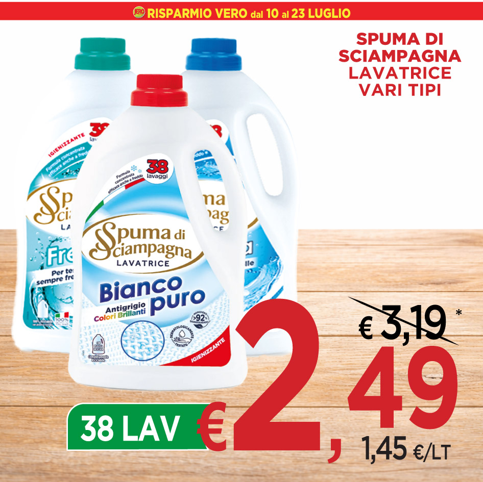 Spuma di Sciampagna Lavatrice Vari Tipi