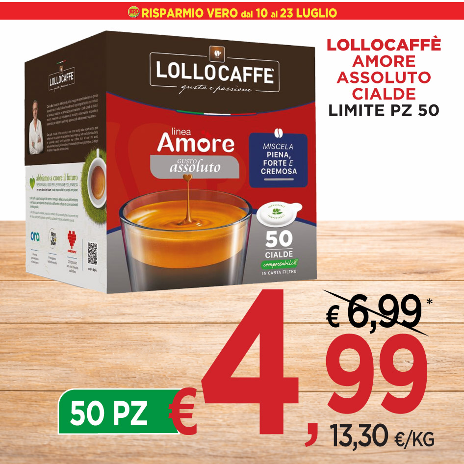 Lollocaffe Amore Assoluto Cialde Limite Pz 50