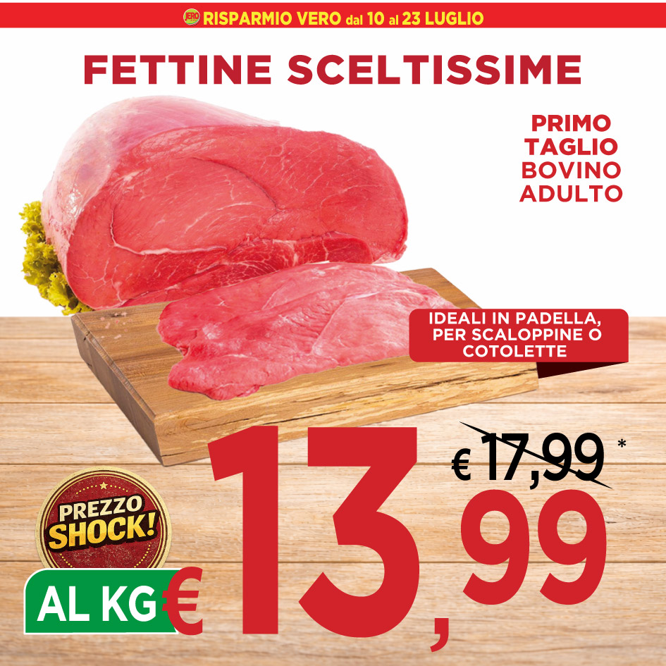 Fettine Sceltissime Primo Taglio Bovino Adulto