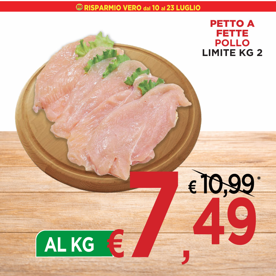 Petto a Fette Pollo Limite Kg 2