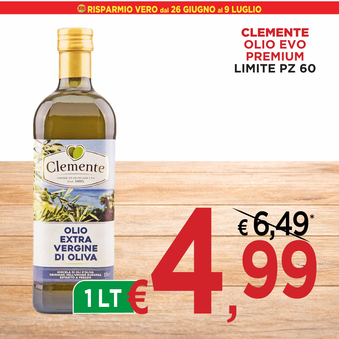Clemente Olio EVO Premium Limite Pz 60