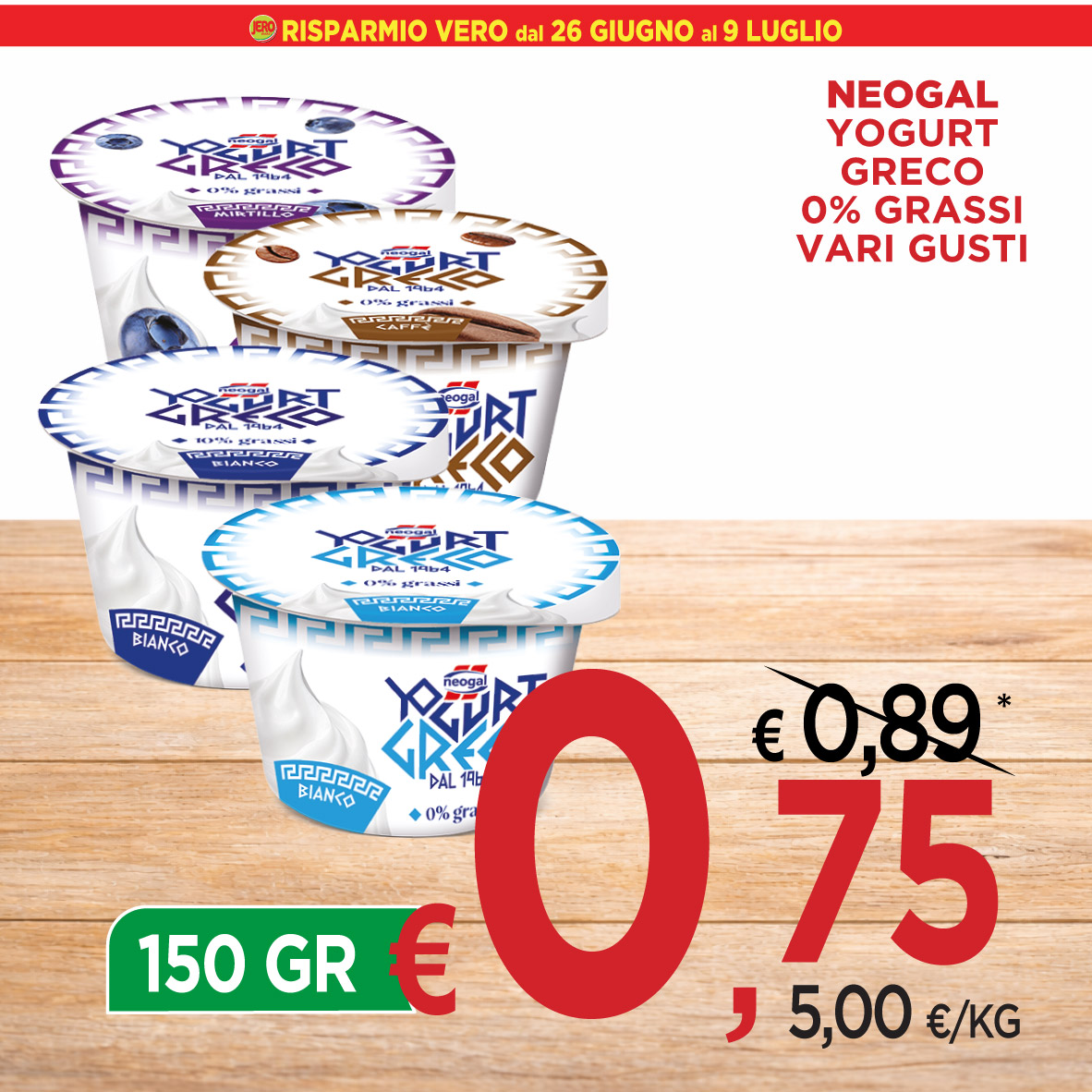 Neogal Yogurt Greco 0% Grassi Vari Gusti