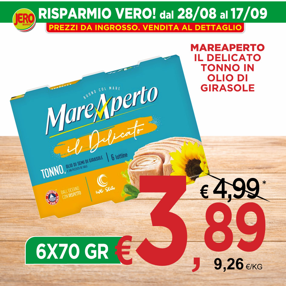 Mare Aperto Il Delicato Tonno in Olio di Girasole
