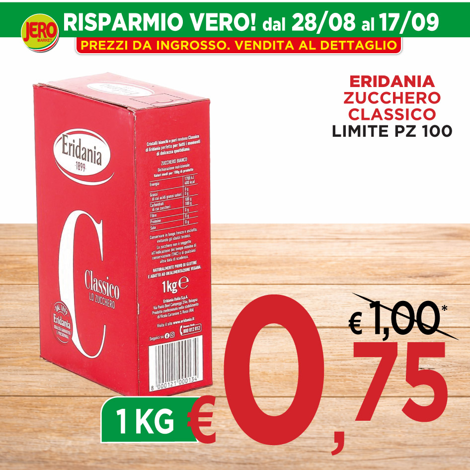 Eridania Zucchero Classico Limite Pz 100