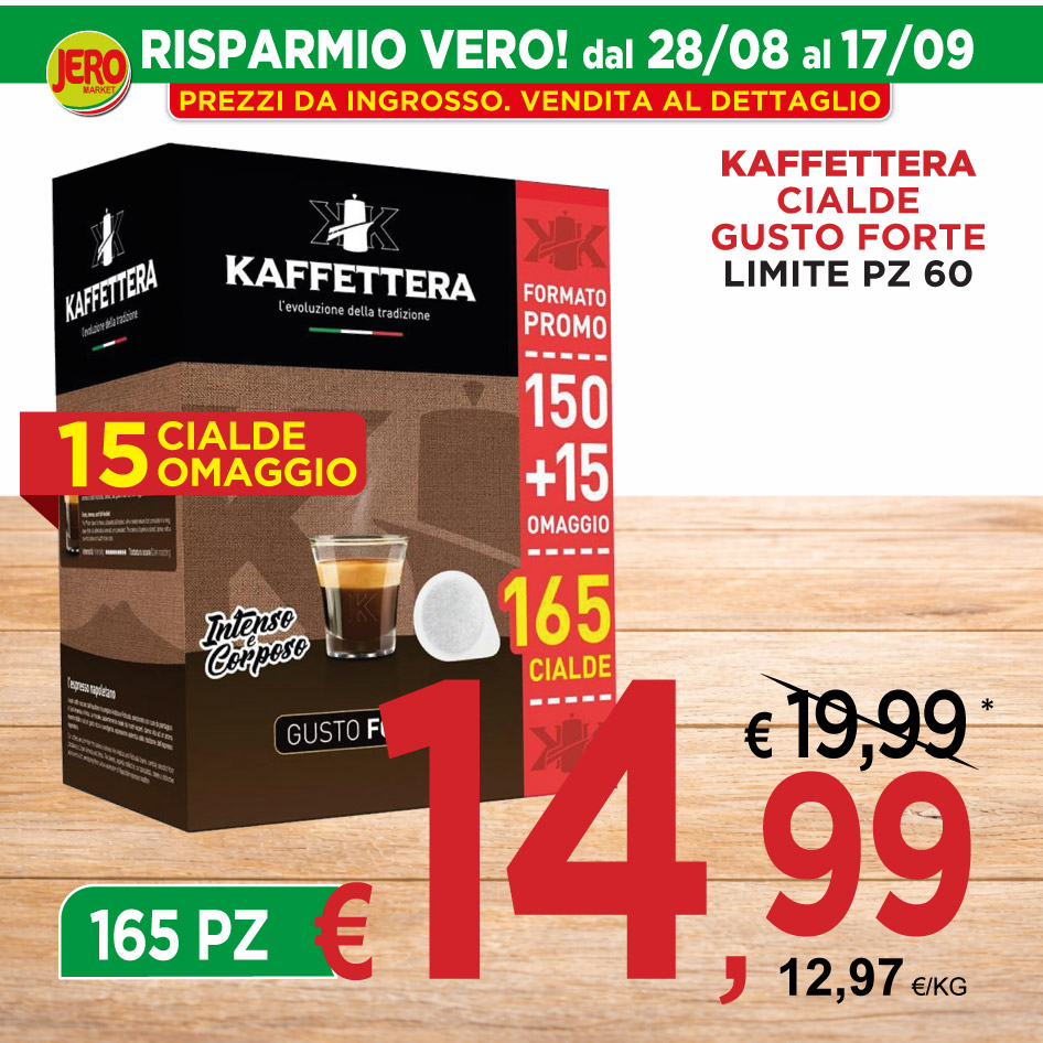 Kaffettiera Cialde Gusto Forte Limite Pz 60