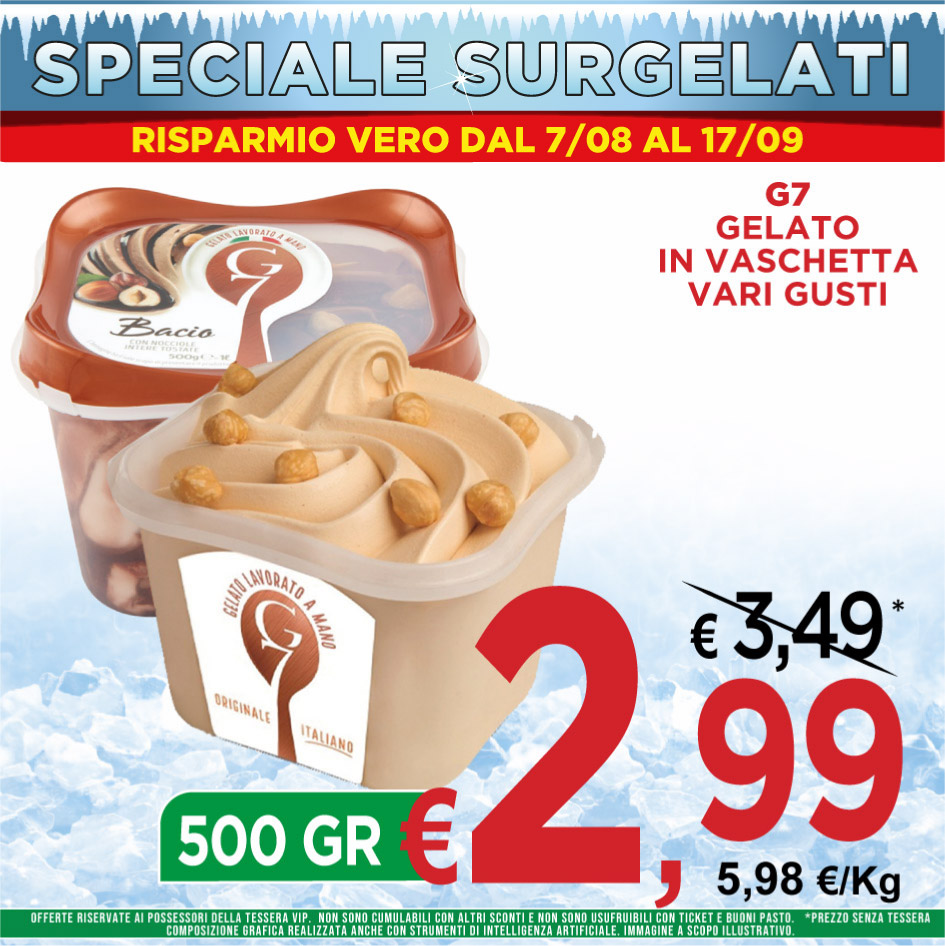 G7 Gelato in Vaschetta Vari Gusti