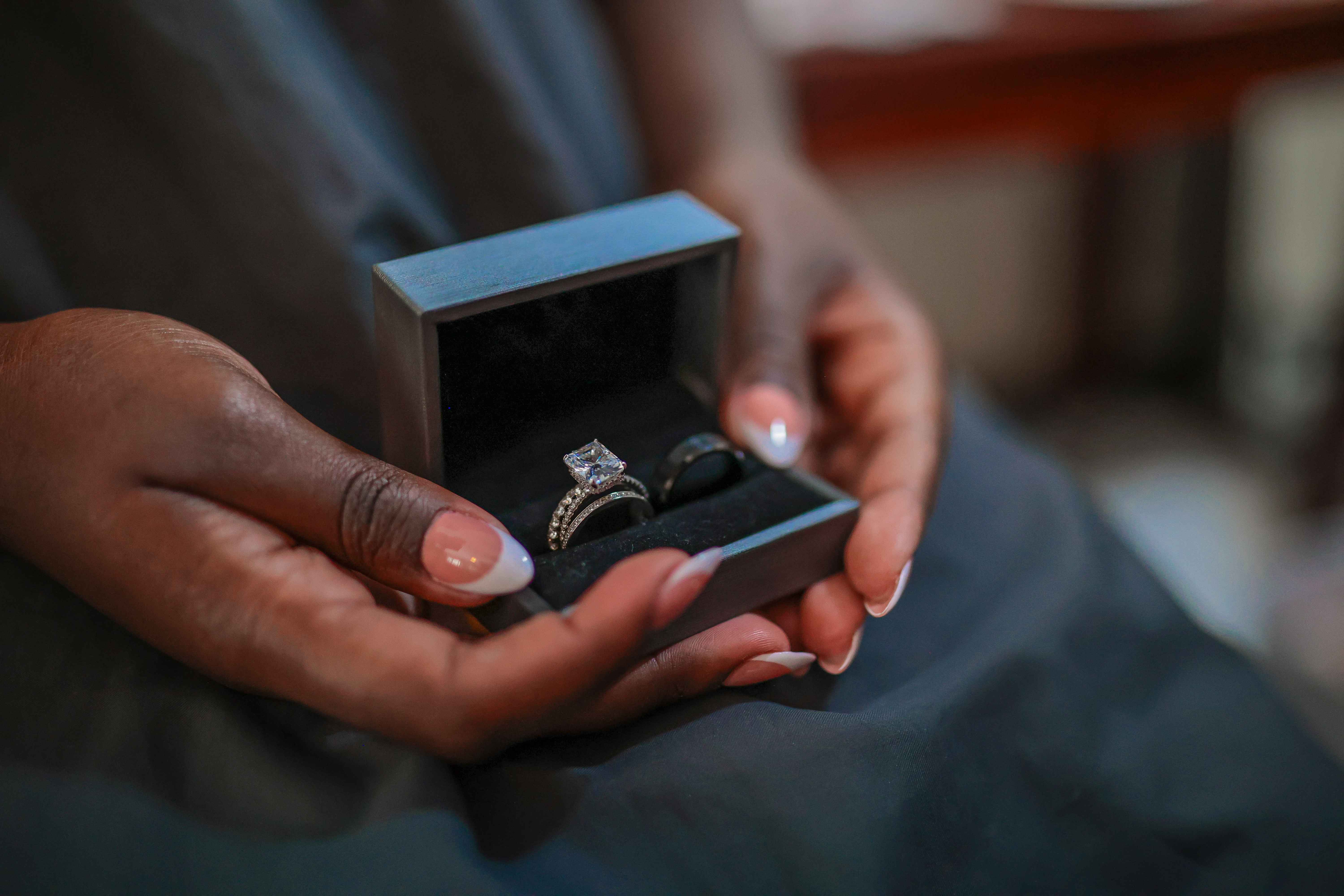 Wedding rings in box