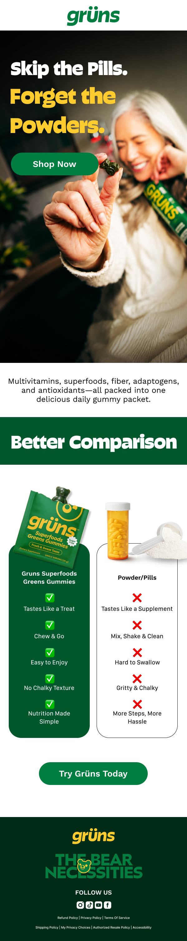 Grüns - Skip the Pills Campaign