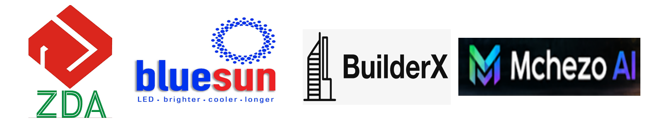 JTTPA Super League sponsors — ZDA, bluesun LED, BuilderX, Mchezo AI