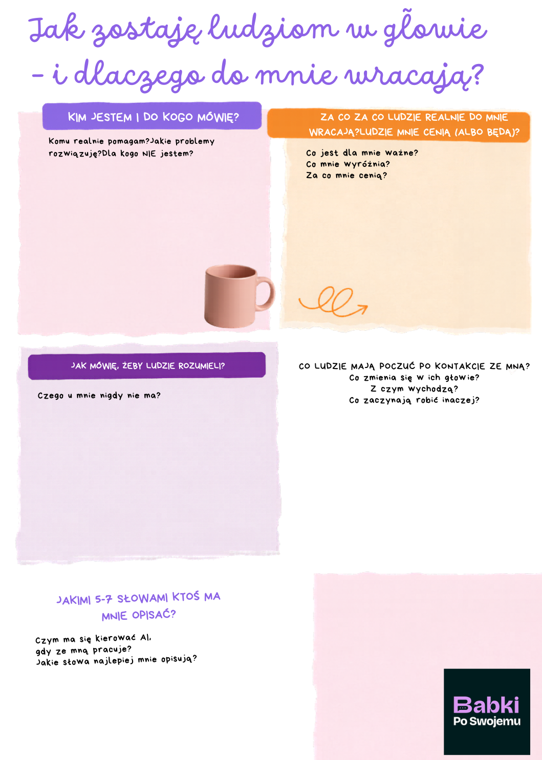 Karta pracy z warsztatu - Jak zostaje ludziom w glowie